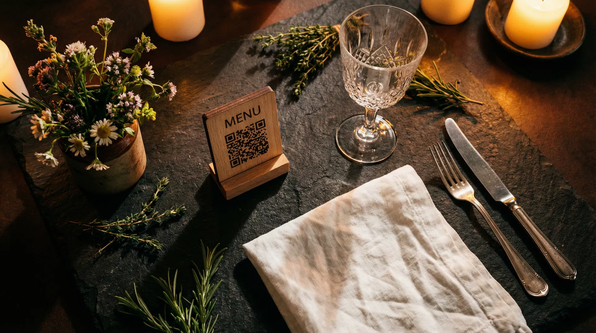 QR code on restaurant table