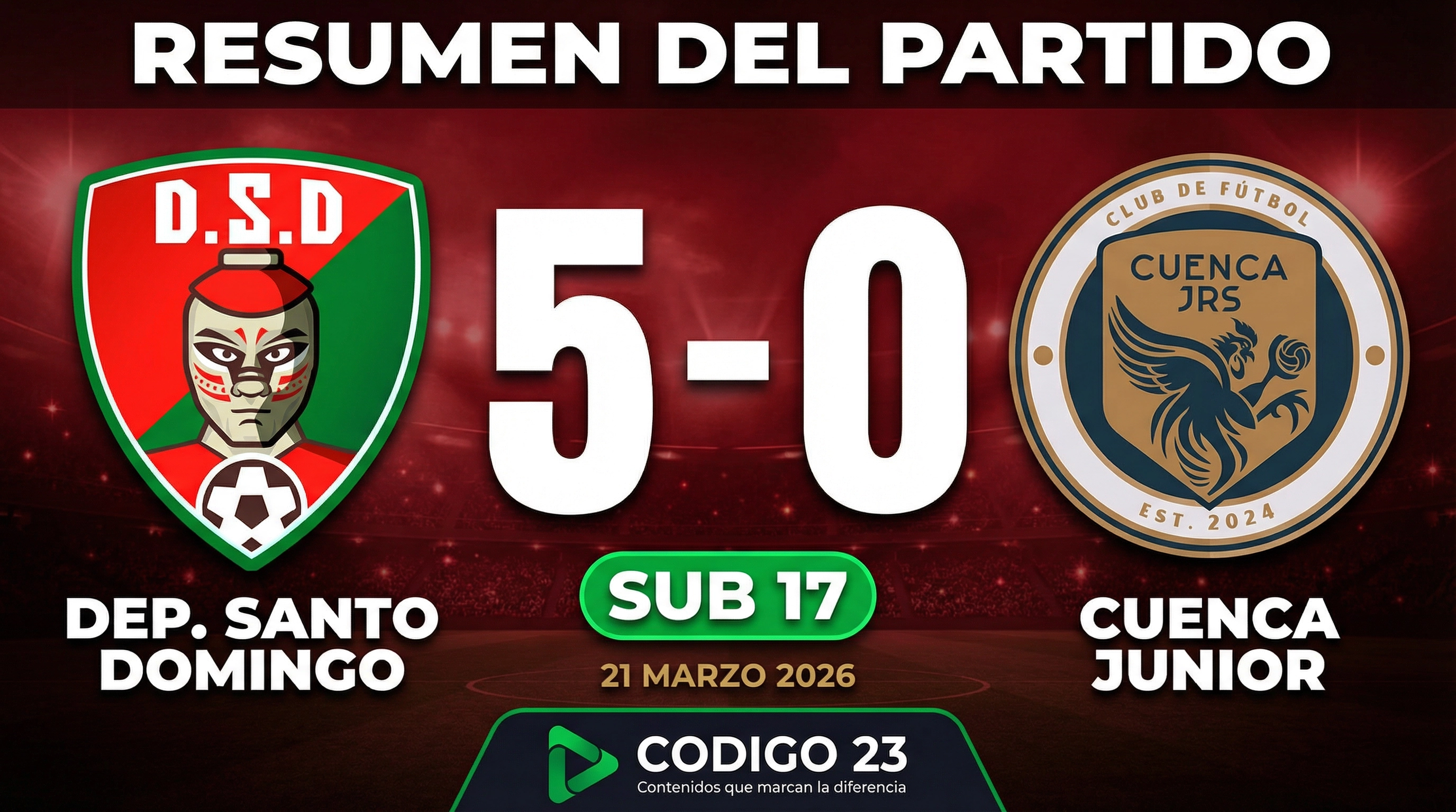 SUB 17 - Dep. Santo Domingo 5-0 Cuenca Junior