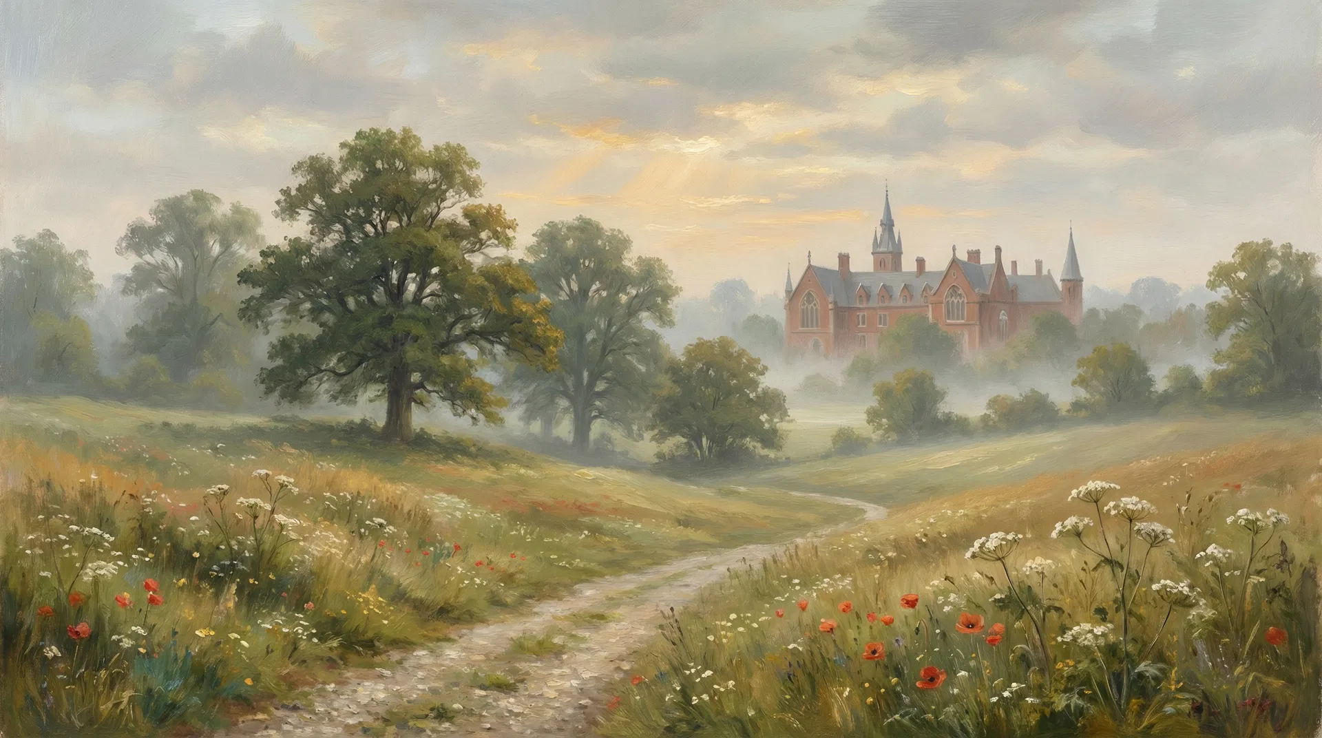 The expansive grounds of the asylum in the Surrey countryside