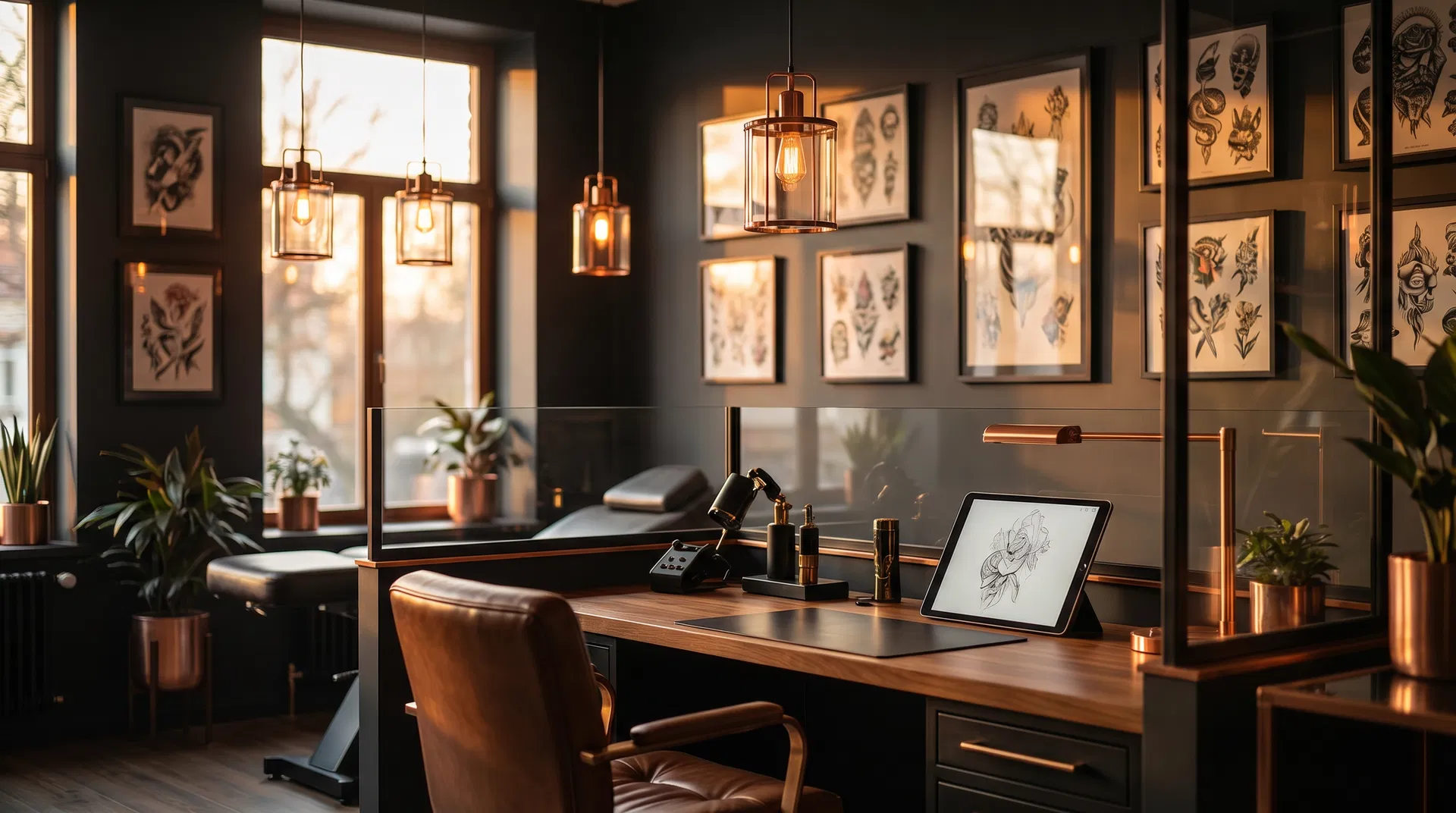 Premium tattoo studio interior