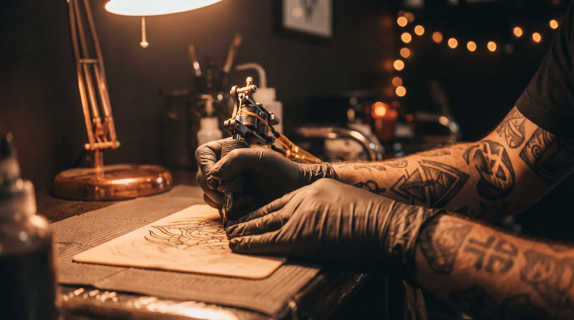 Tattoo artist at work