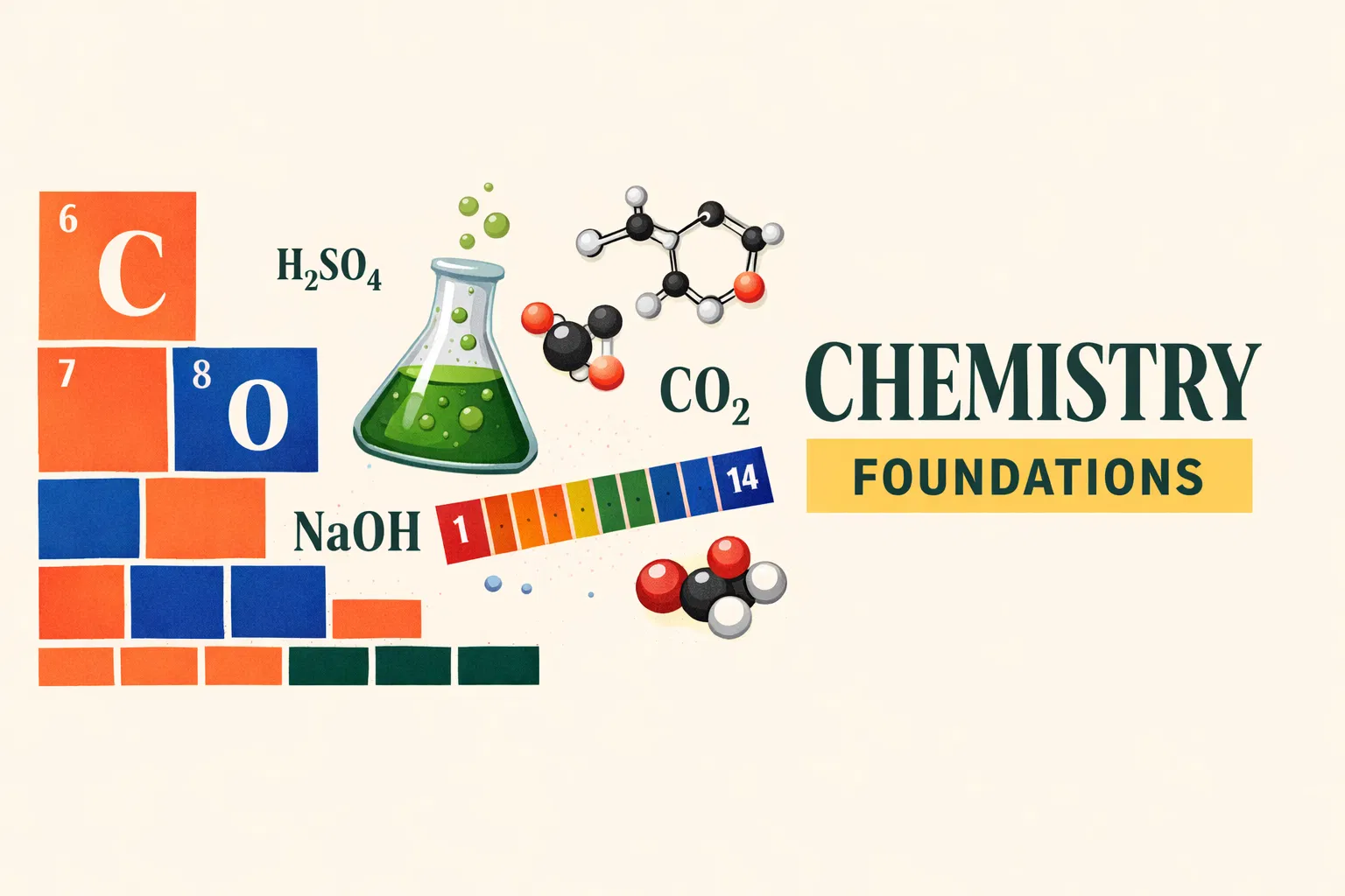 Chemistry Foundations — acids, alkalis, pH scale, molecular structures