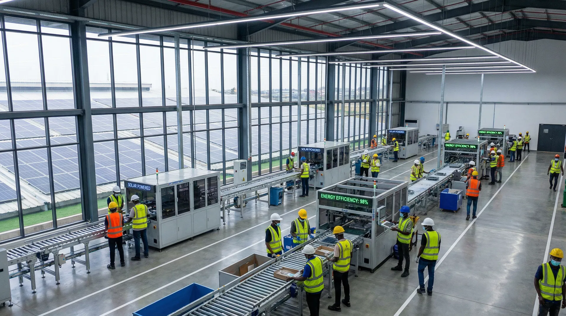 Factory floor powered by solar
