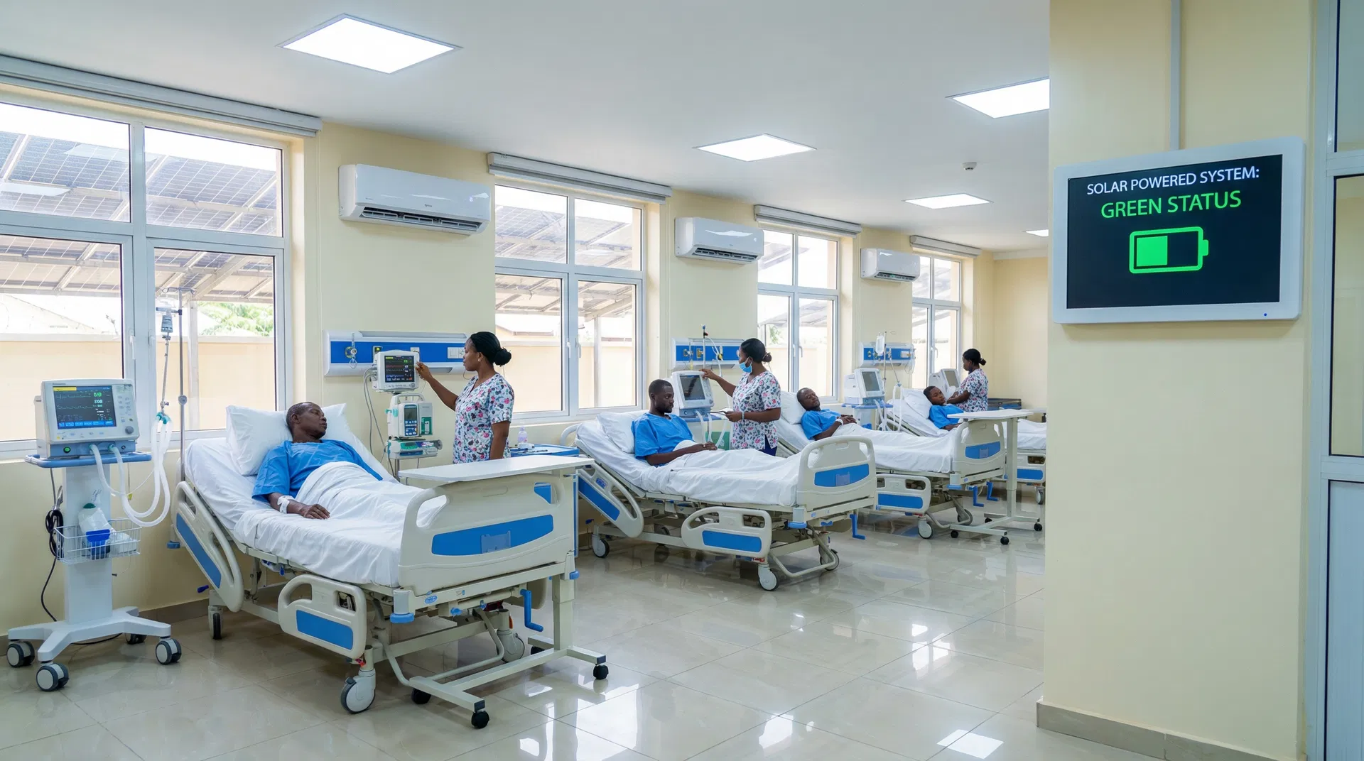 Hospital ward with solar power