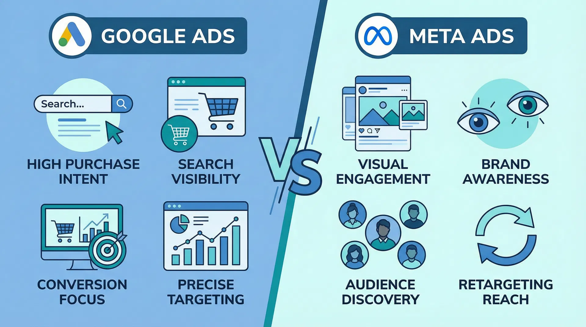 Tráfego Pago: Google Ads vs Meta Ads - Qual Escolher?