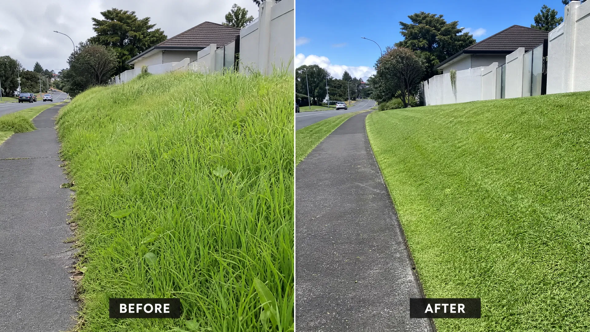 Mowed berm