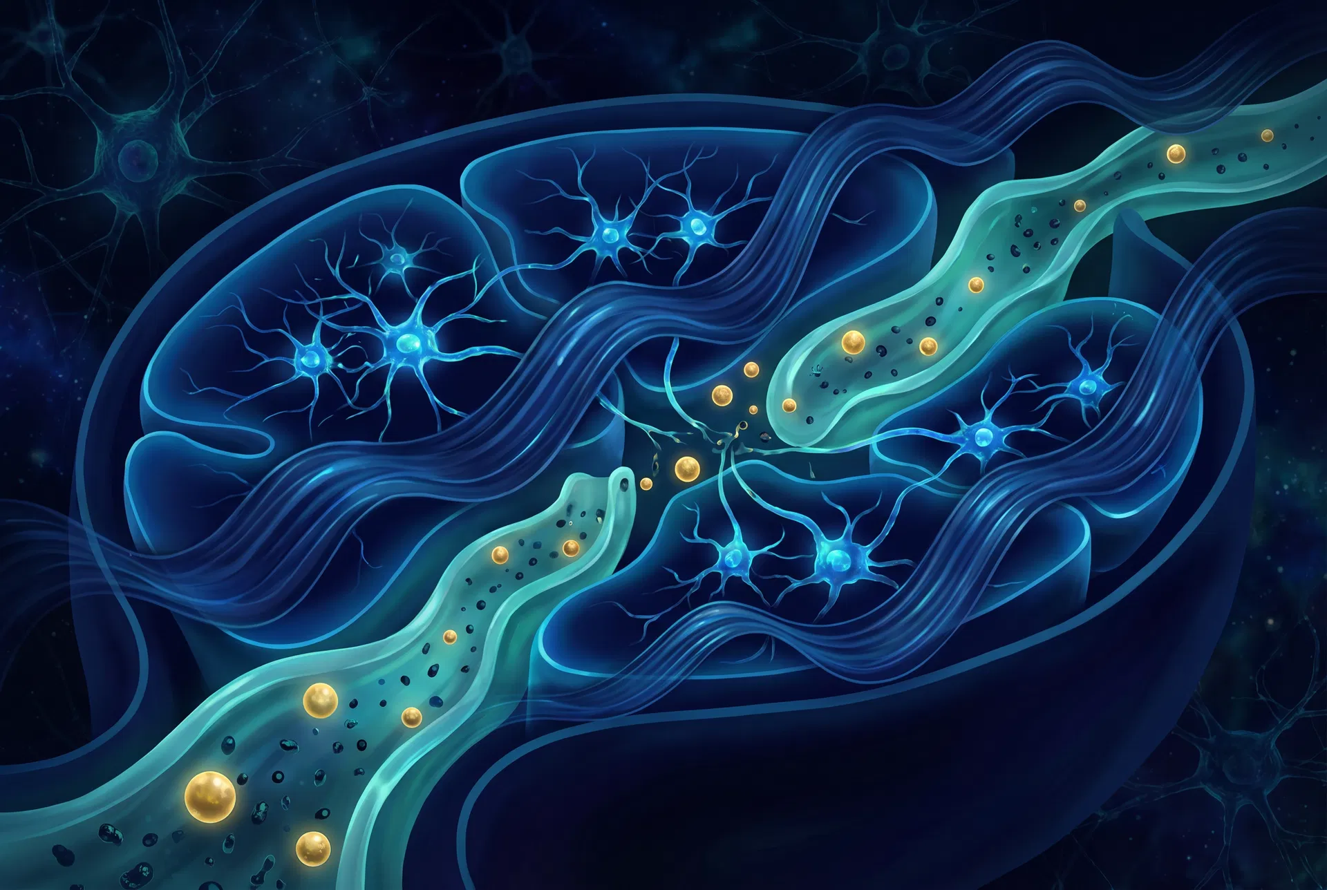 Deep slow-wave sleep visualization with glymphatic channels and growth hormone