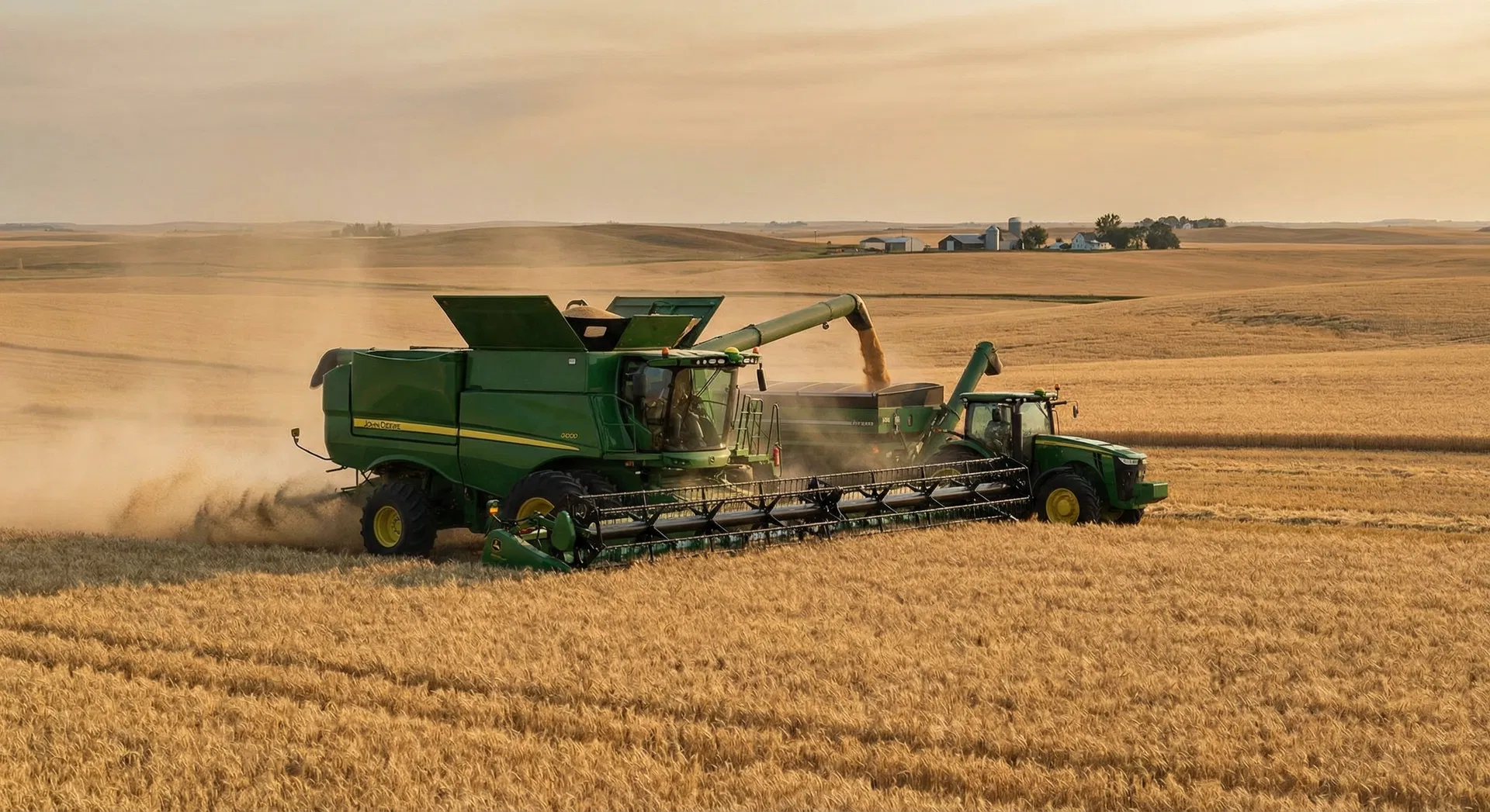 Colheitadeira em ação