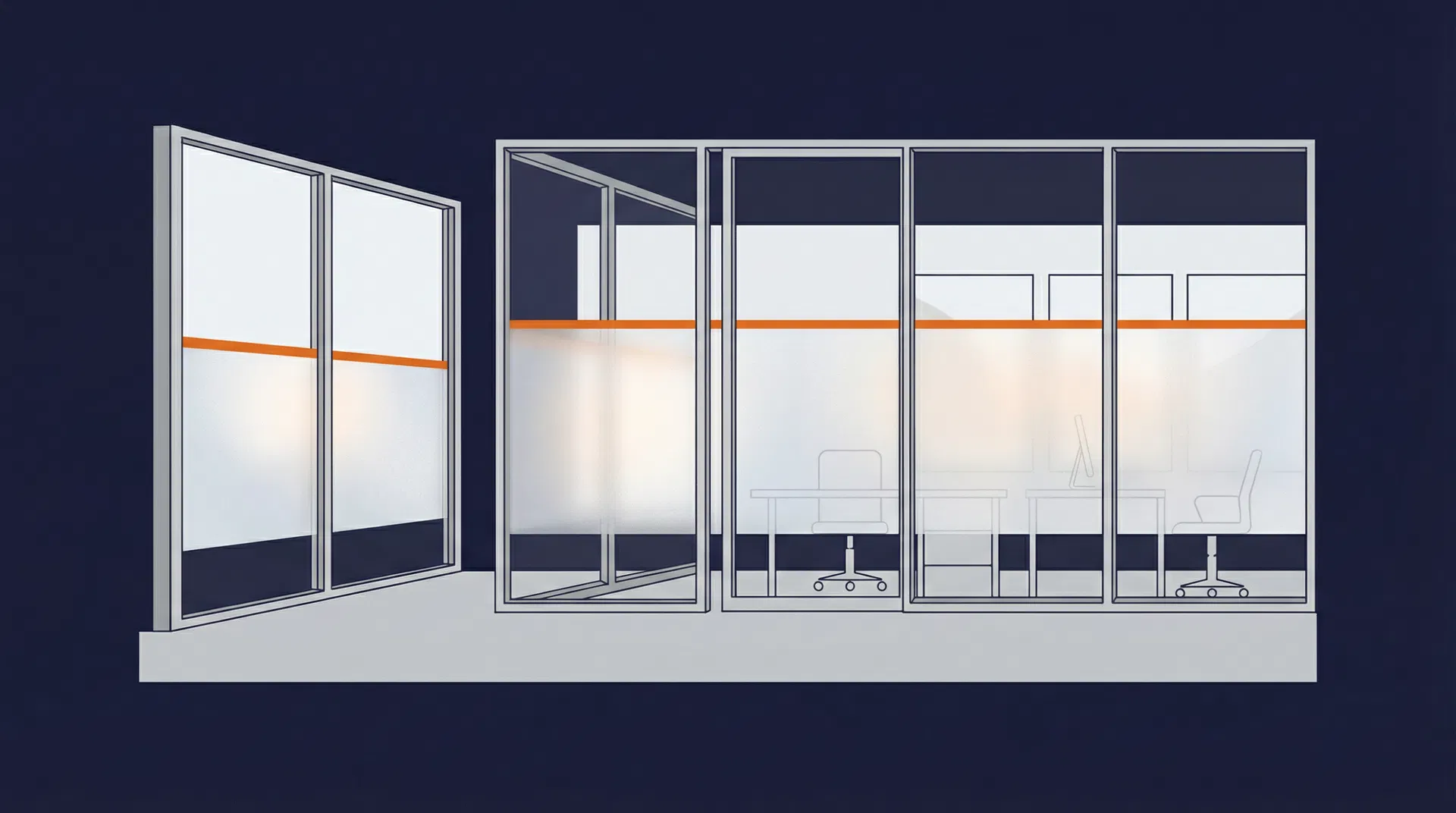 Büro-Sichtschutz (Milchglas)