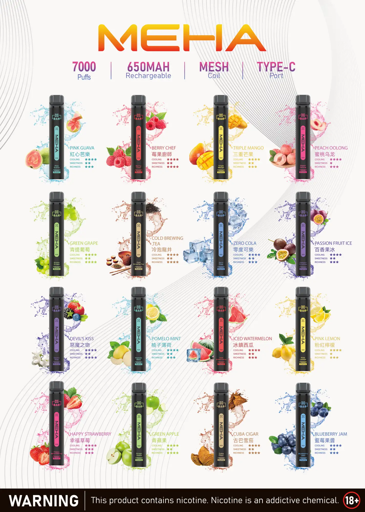 魅嗨7000口  拋棄式