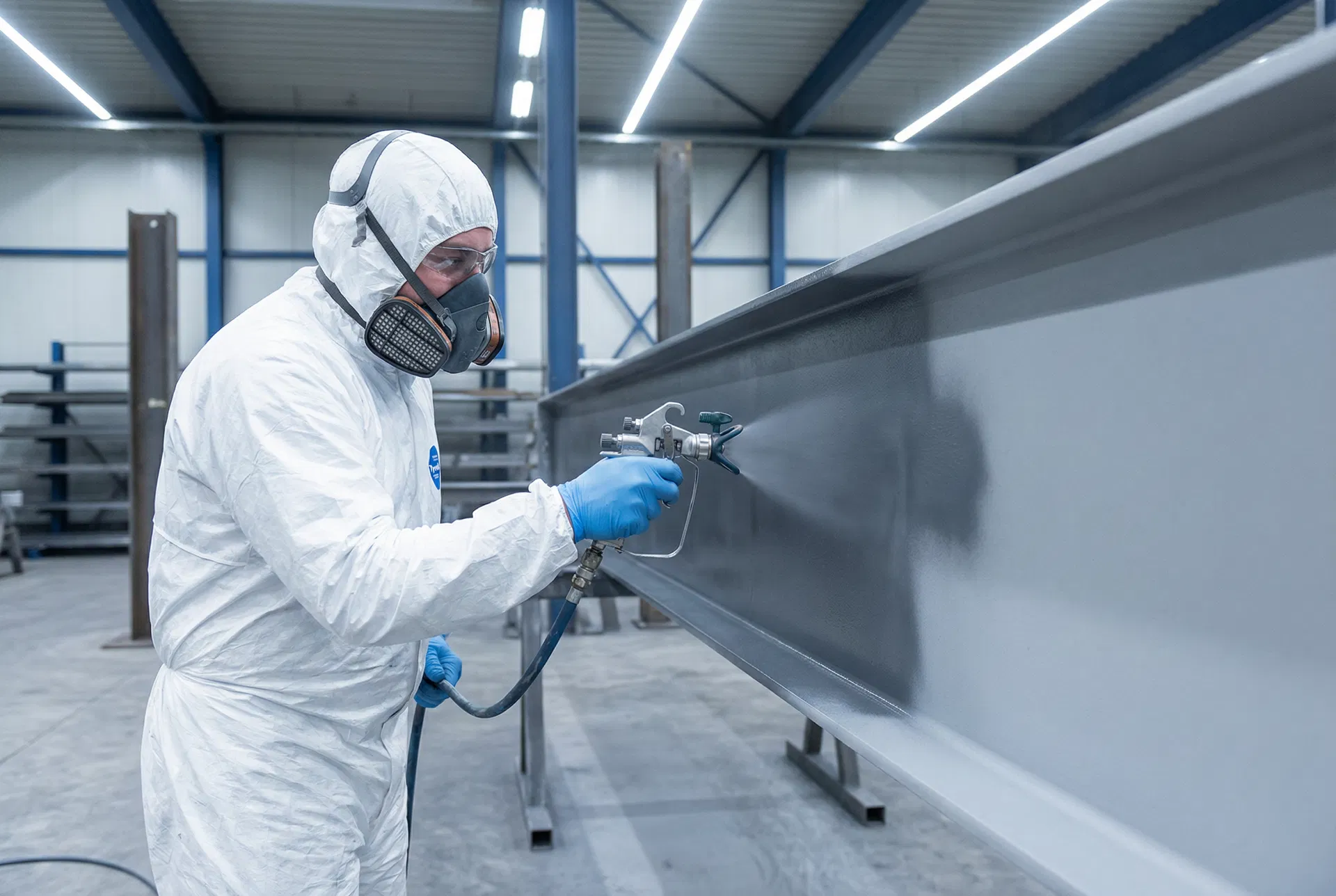 Spray painting industrial equipment