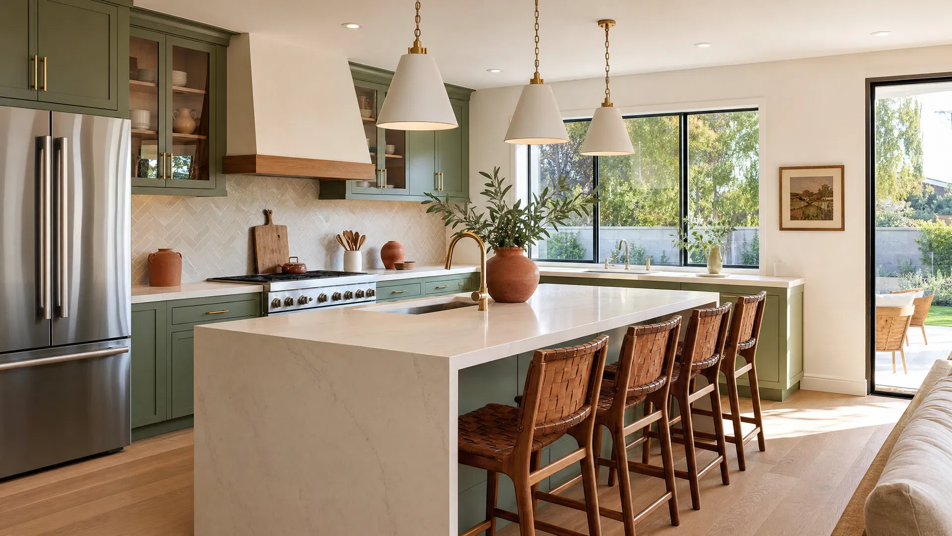 Beautiful modern kitchen interior in a new construction home
