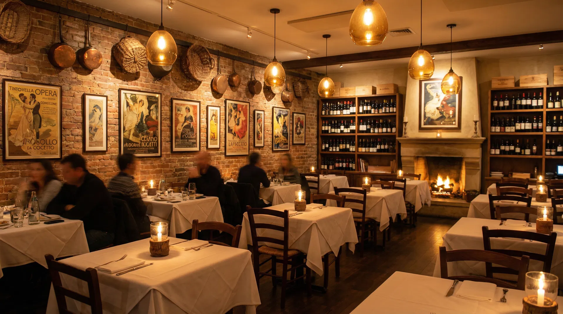 Riuniti Pizzeria dining room interior