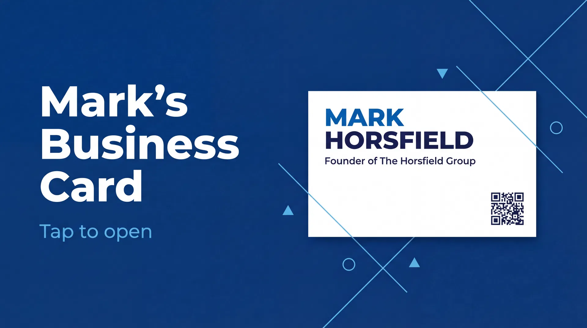 Mark's Business Card — Tap to open