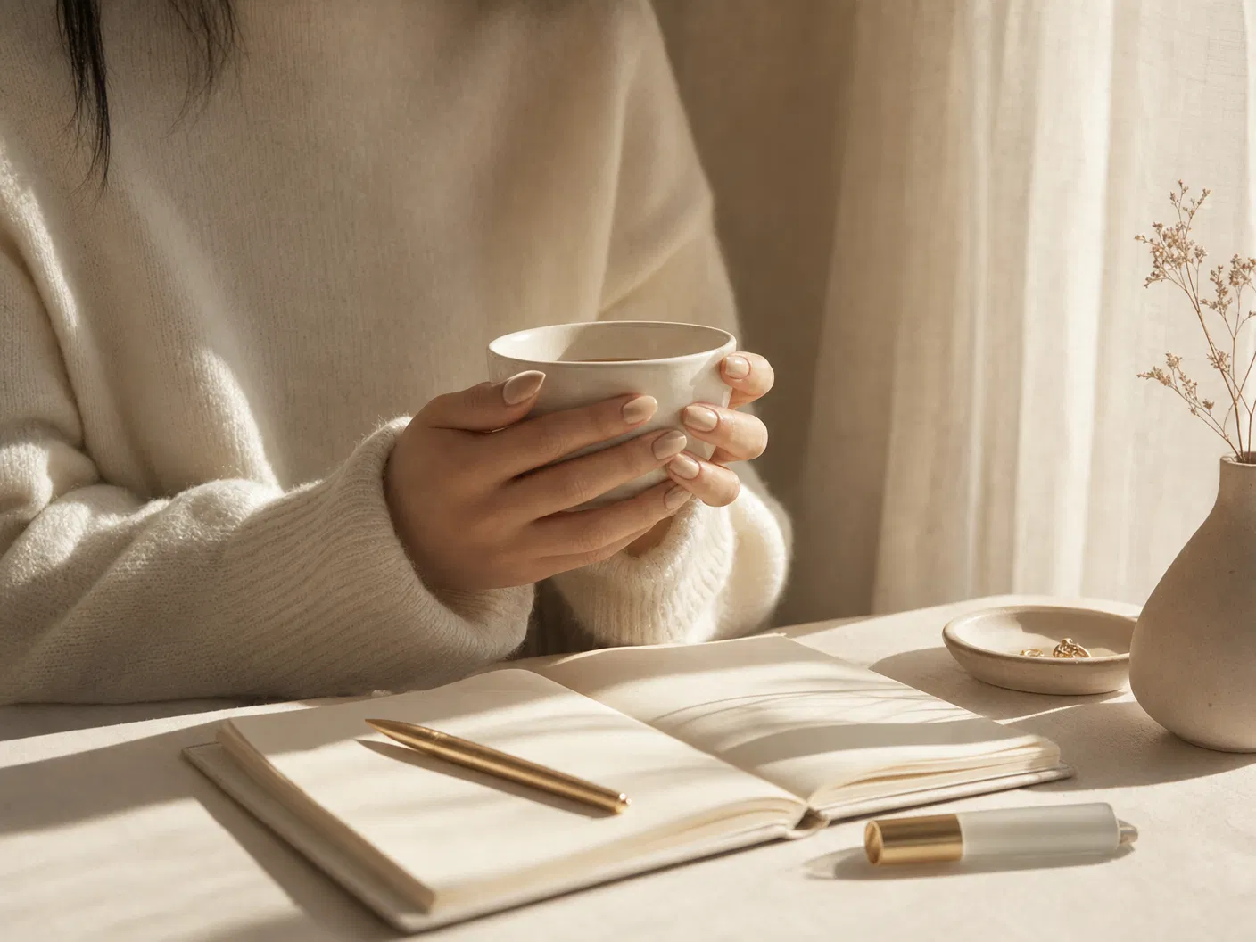 朝の柔らかな光のなか、ゆっくりと自分と向き合う時間