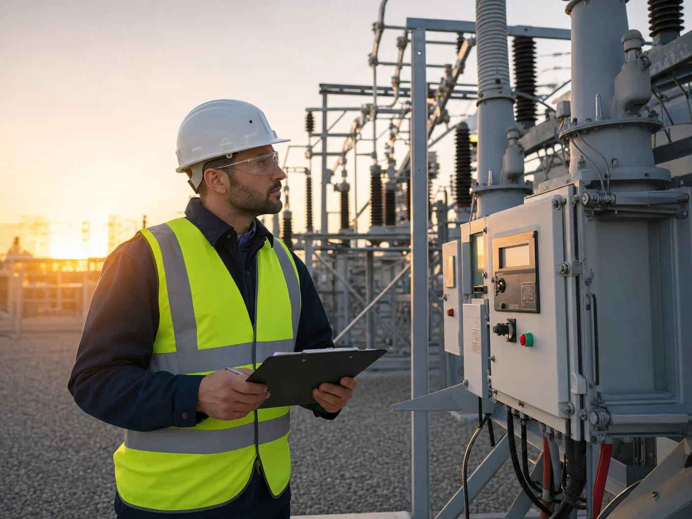 Engineer at infrastructure site