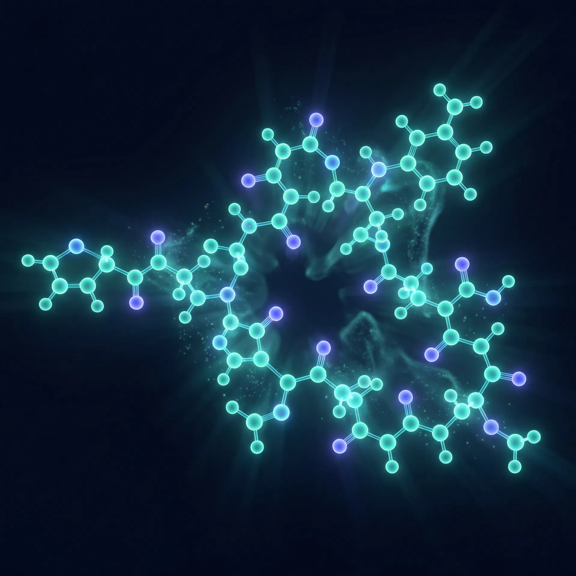 Peptide molecular structure visualization
