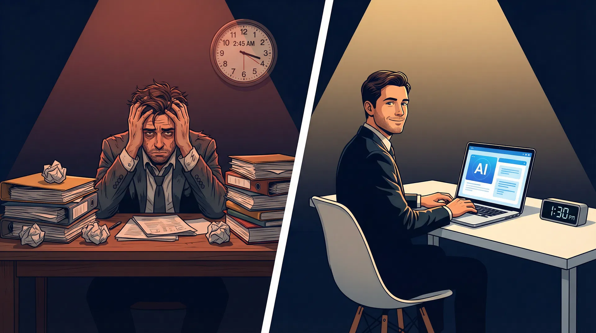 Antes e depois de usar IA na advocacia