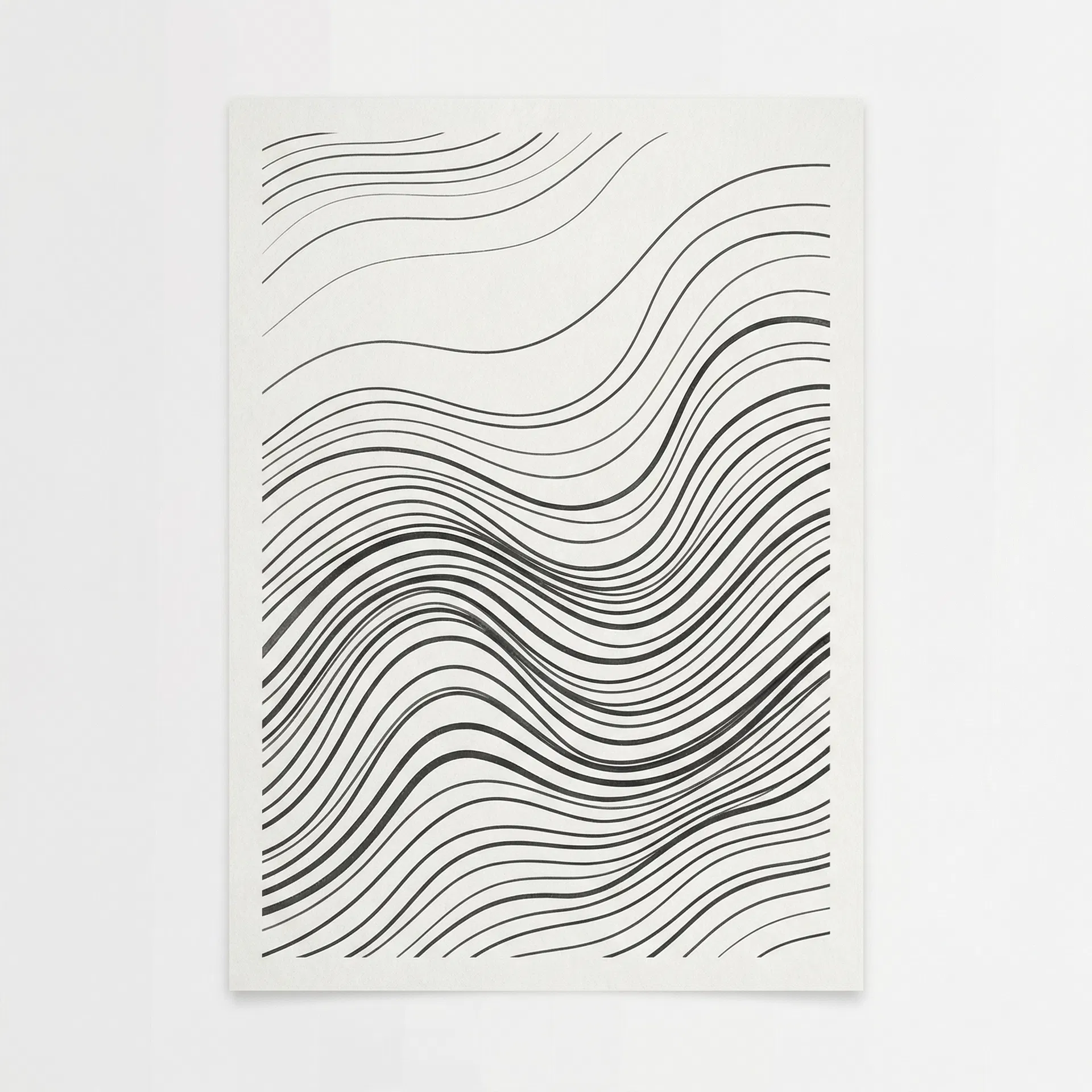 Minimalist abstract flowing wave lines art print
