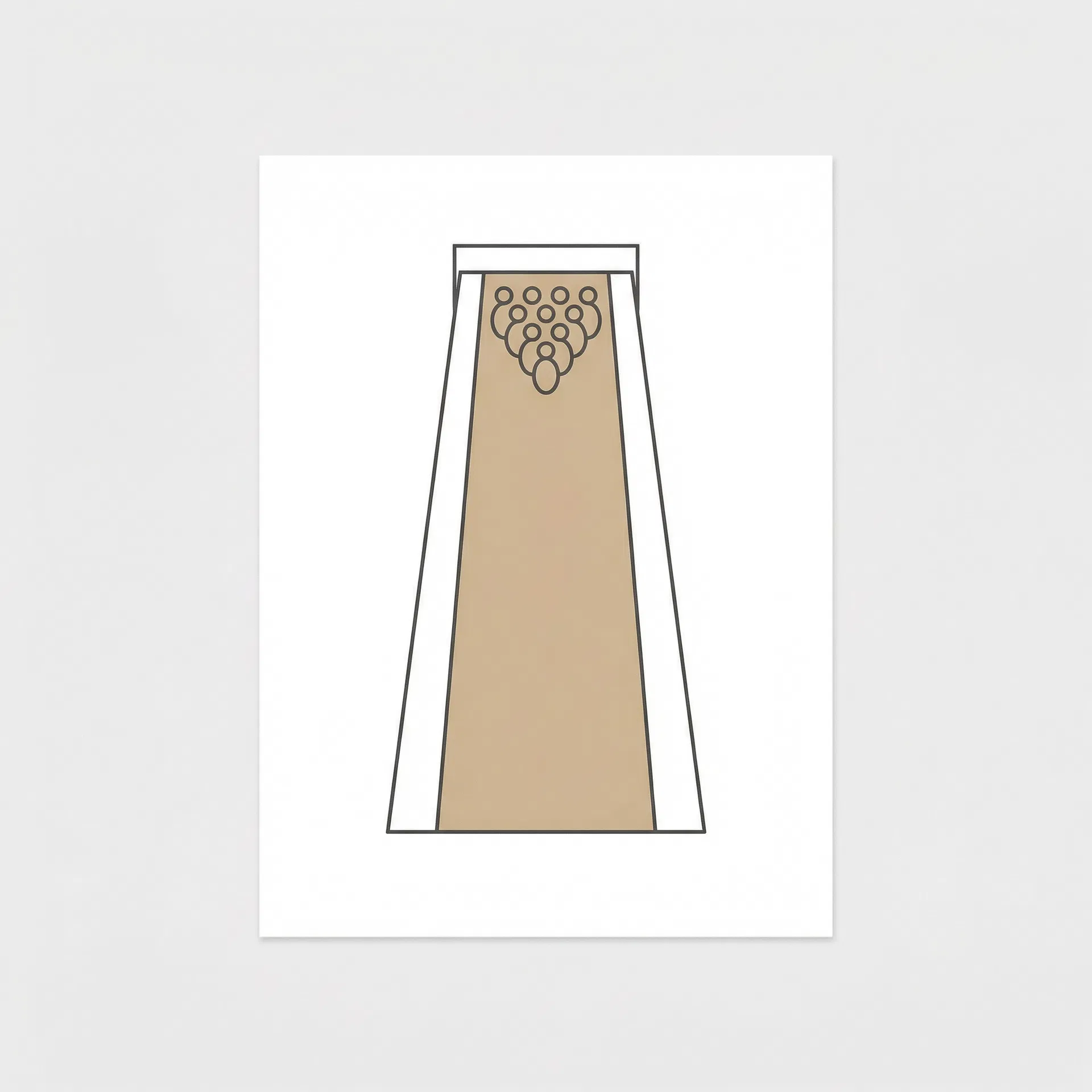 Minimalist bowling lane aerial view art print
