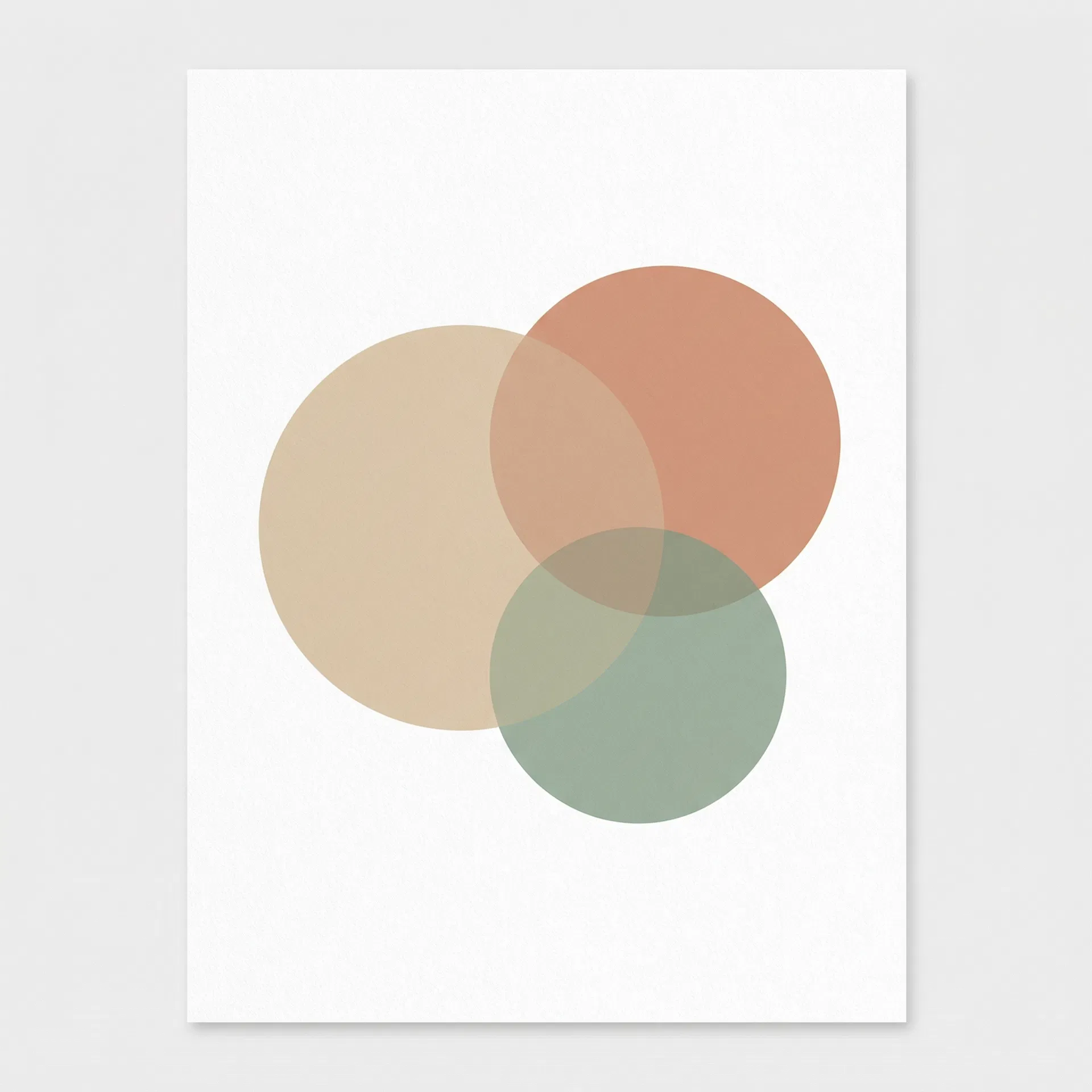 Minimalist overlapping circles in earth tones art print