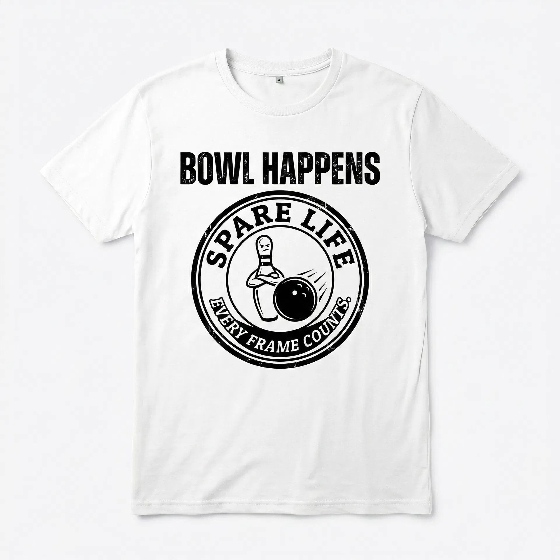 Spare Life 'Bowl Happens' bowling t-shirt - Front