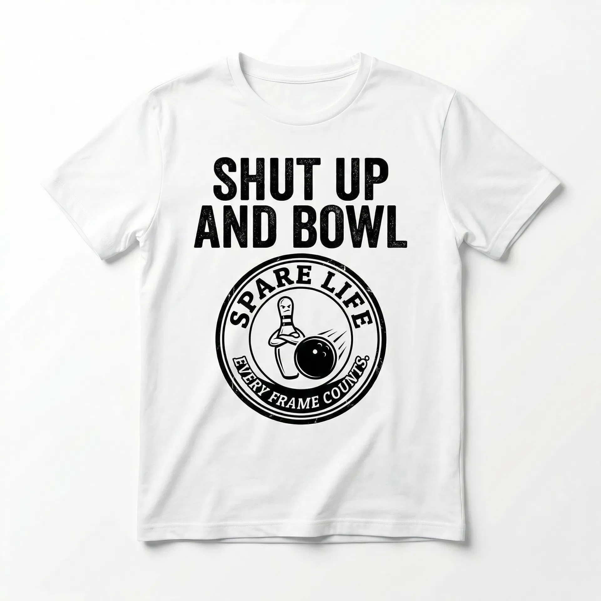 Spare Life 'Shut Up and Bowl' bowling t-shirt - Front
