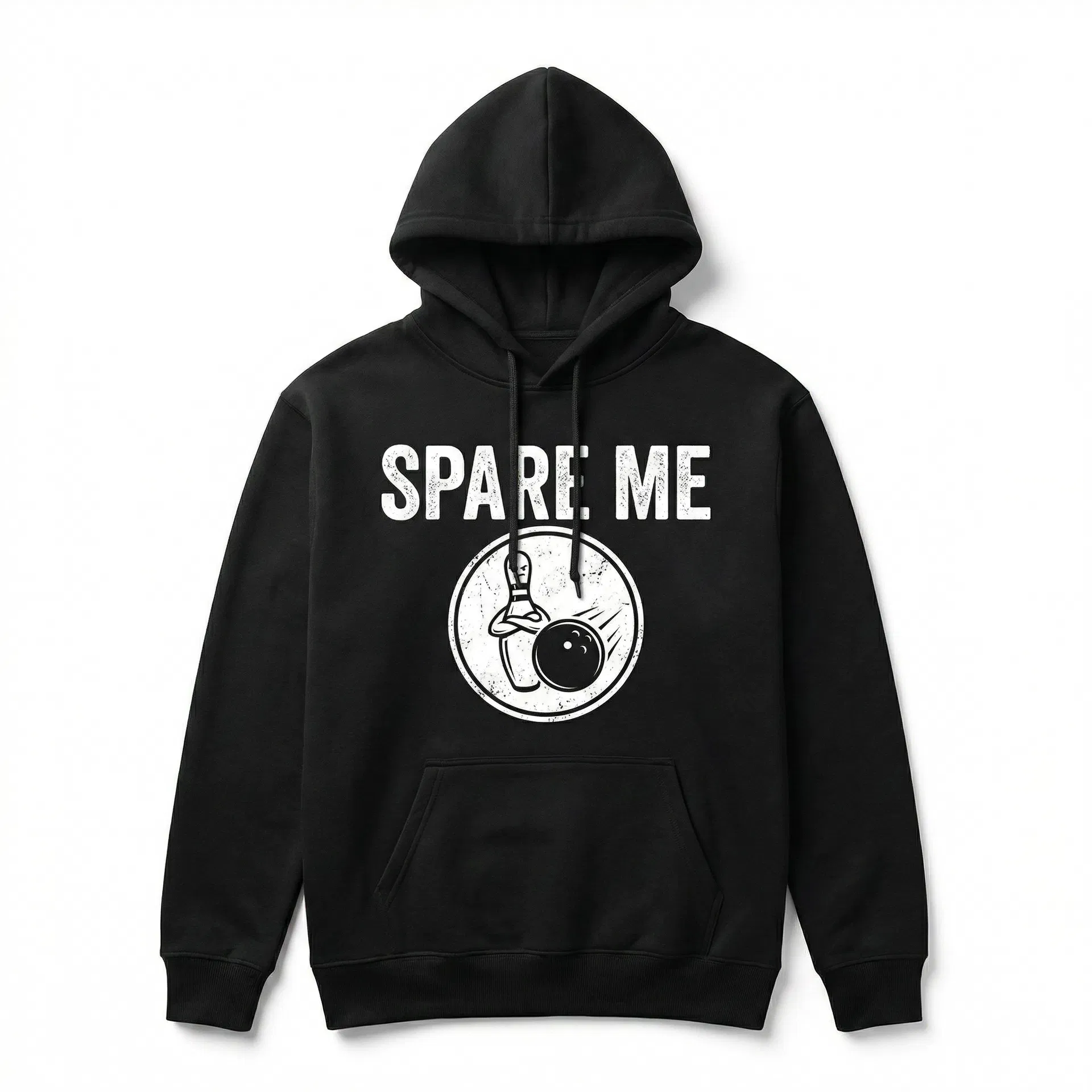 Spare Life Spare Me bowling hoodie in black