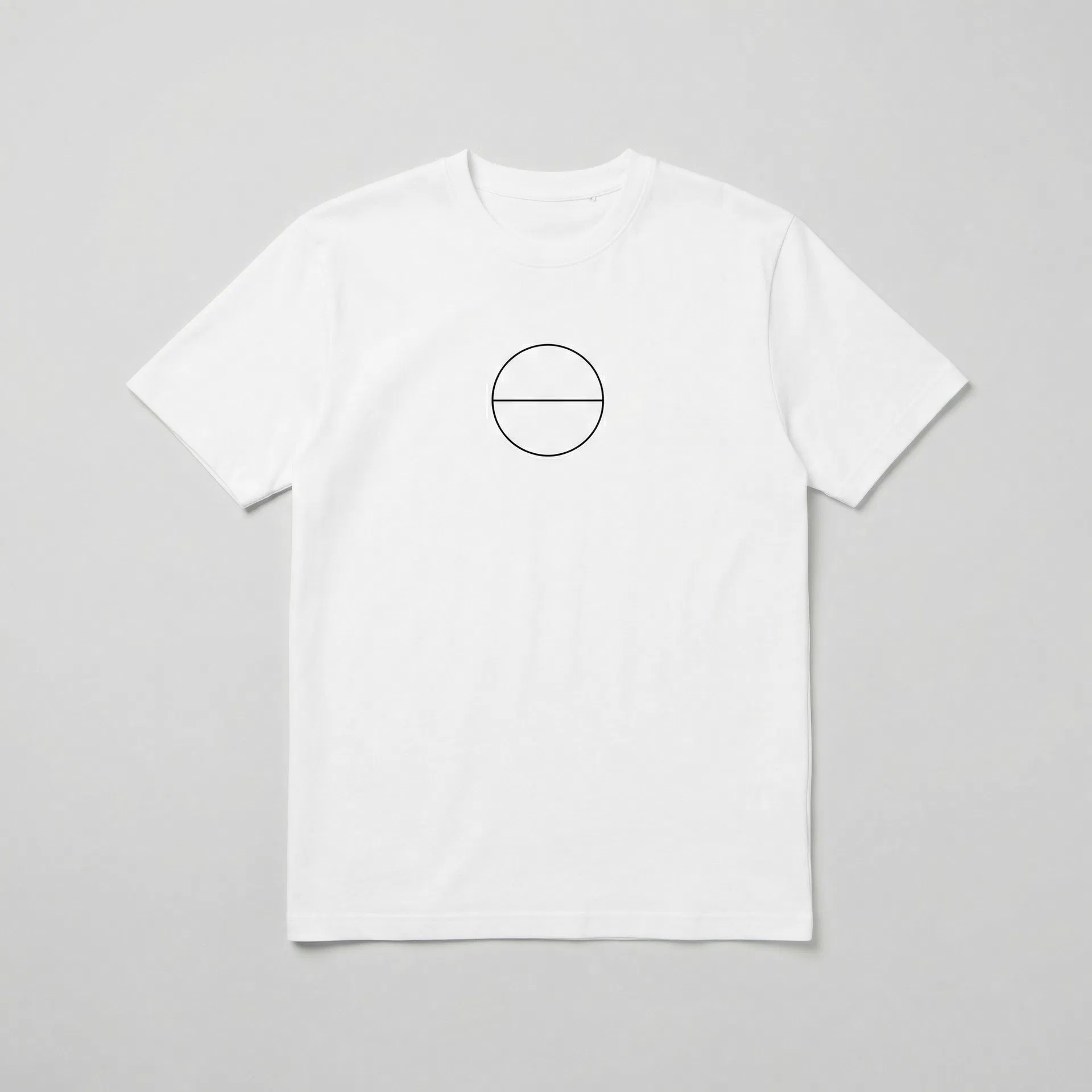 White premium t-shirt with minimalist geometric circle design