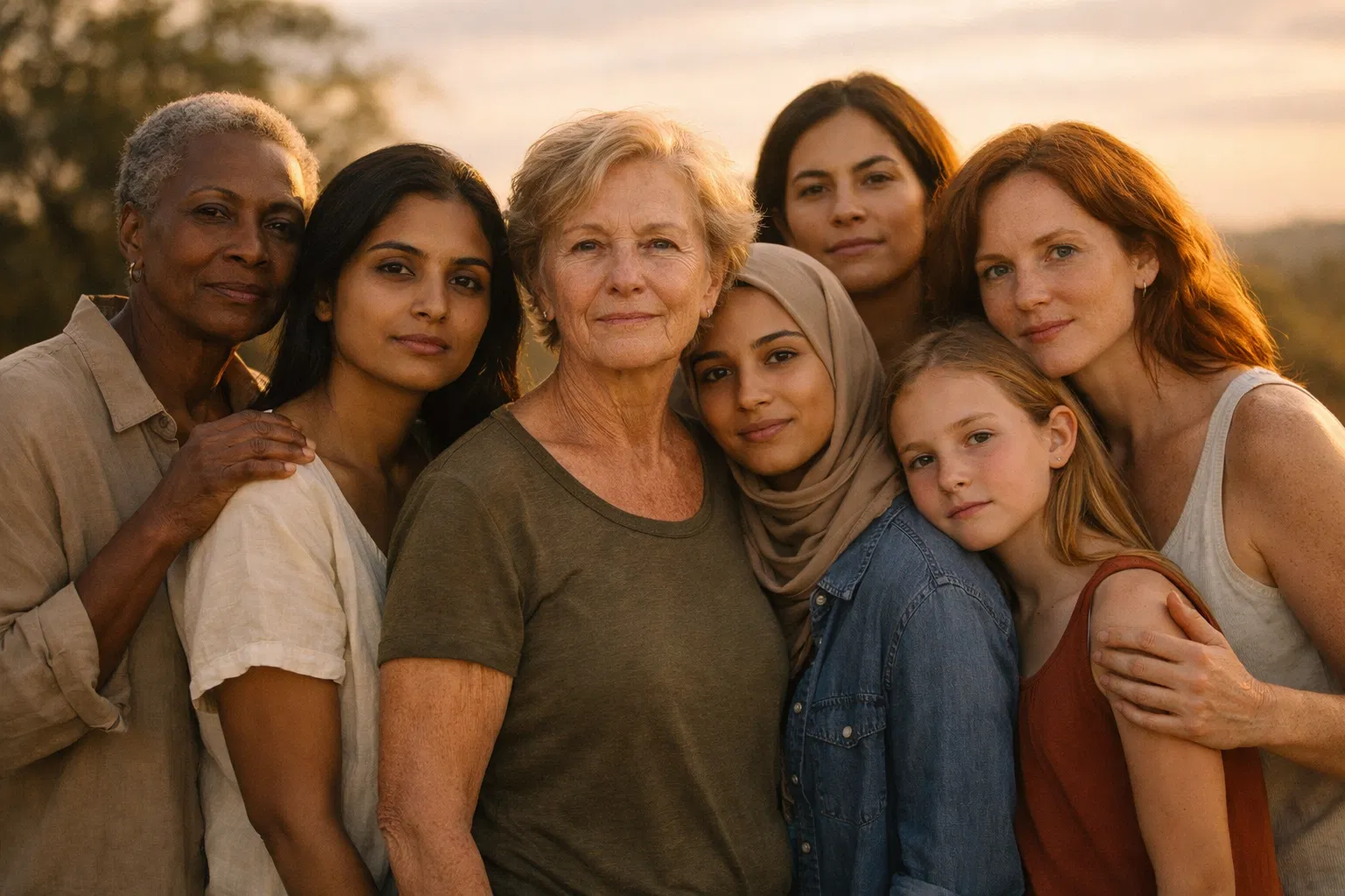 Women standing together in solidarity