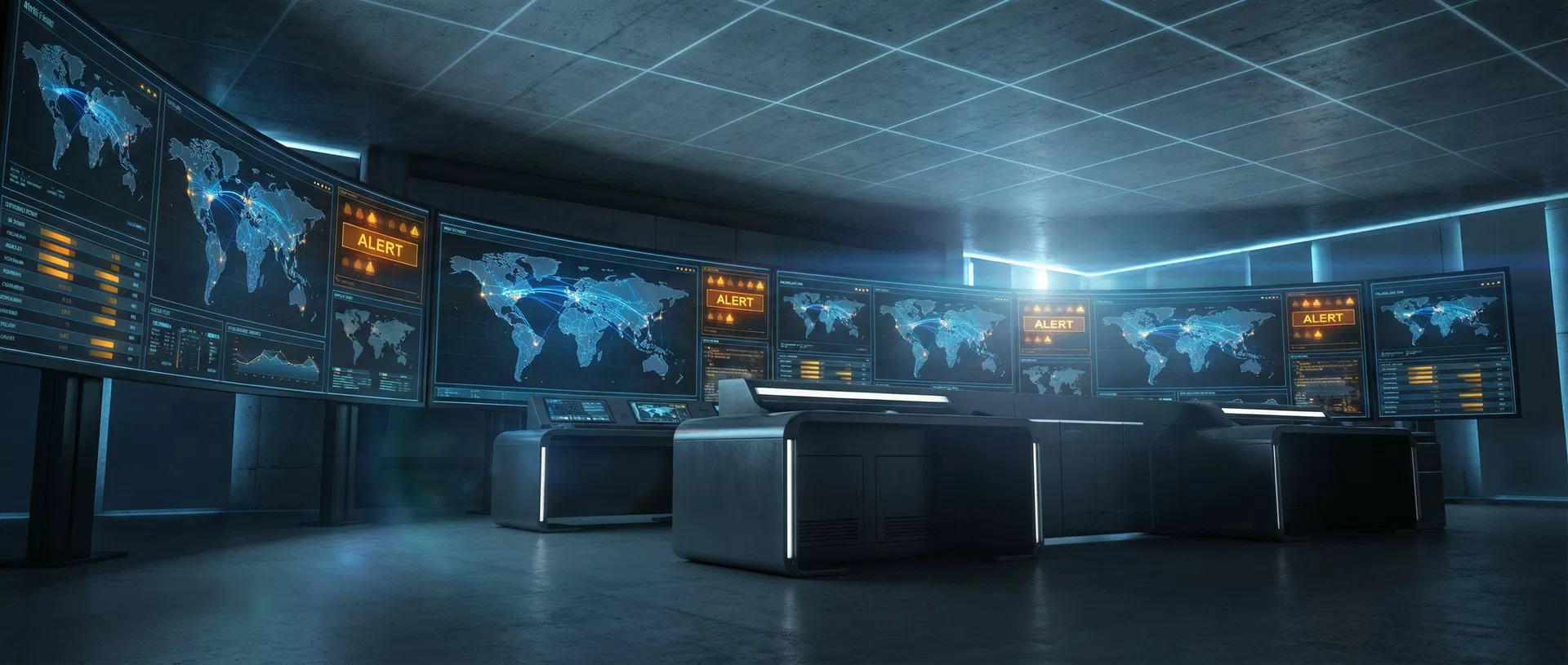 Atlas Operations command center with tactical intelligence displays