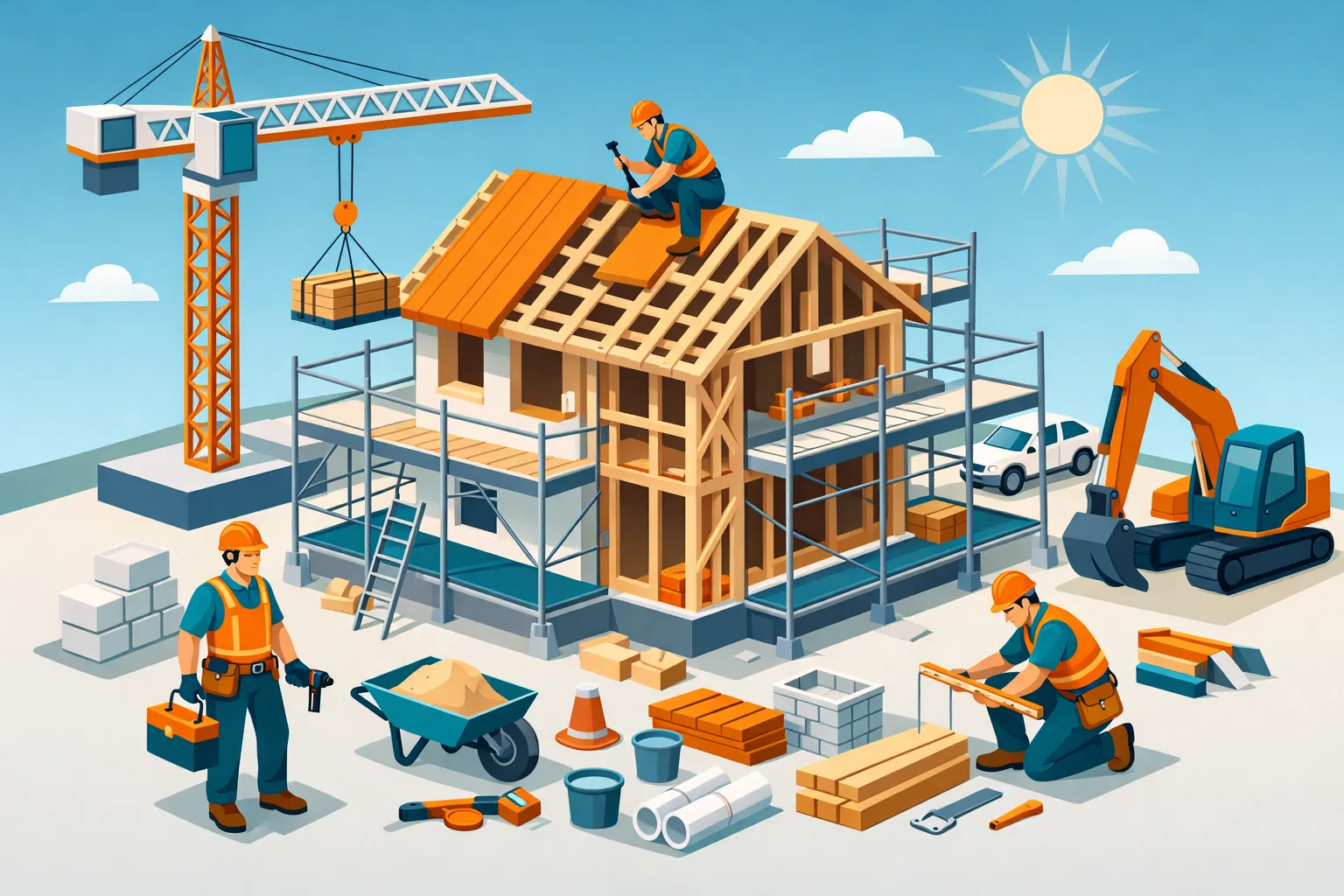 Byggplats illustration