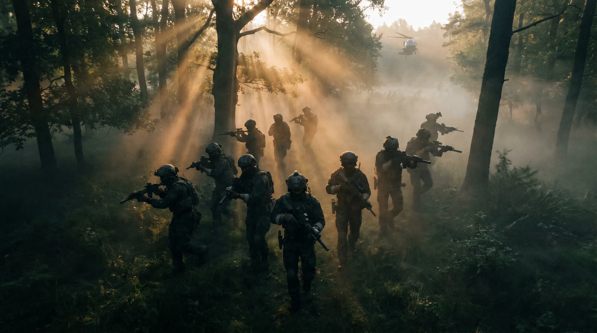 Special operations team in formation