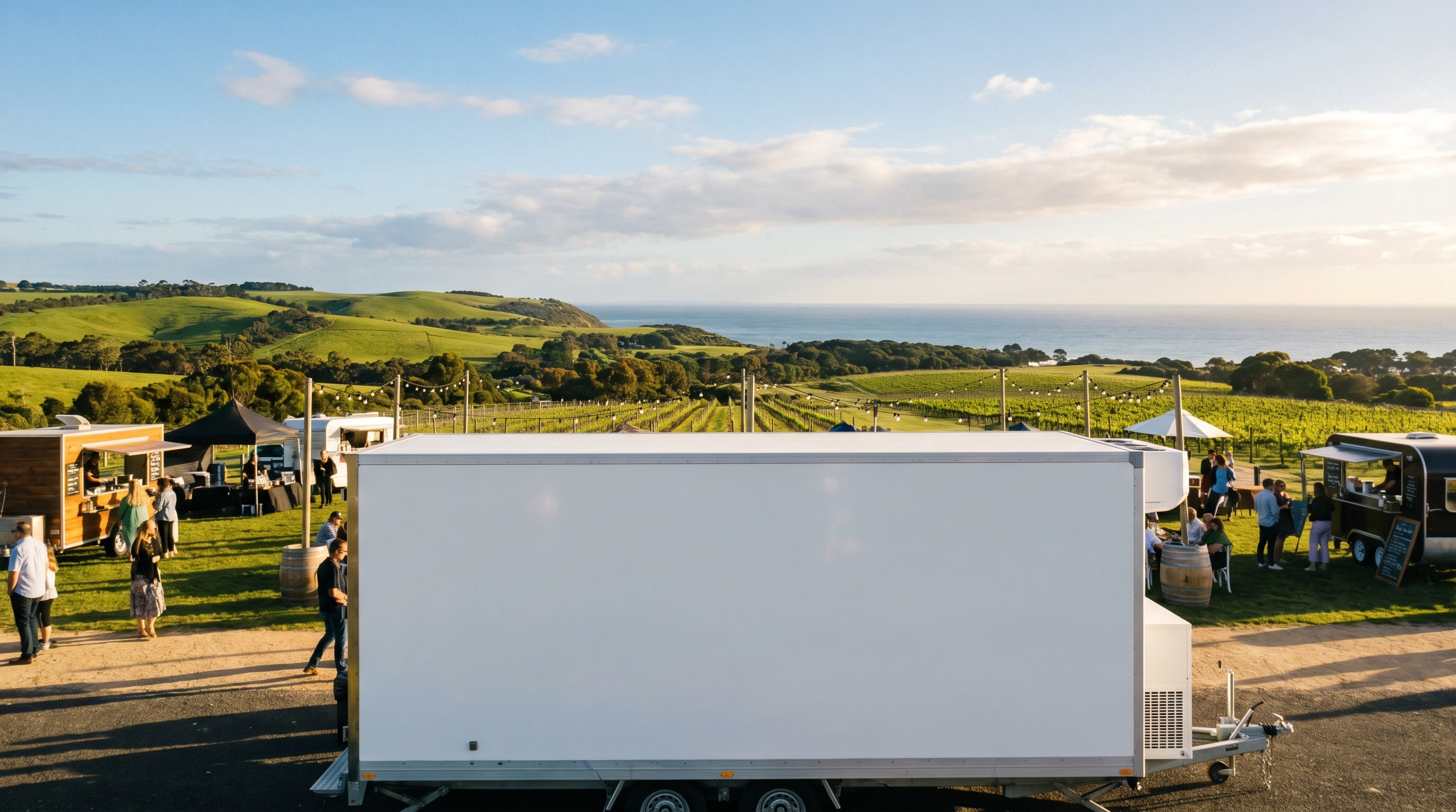 Coolroom at outdoor event on Mornington Peninsula