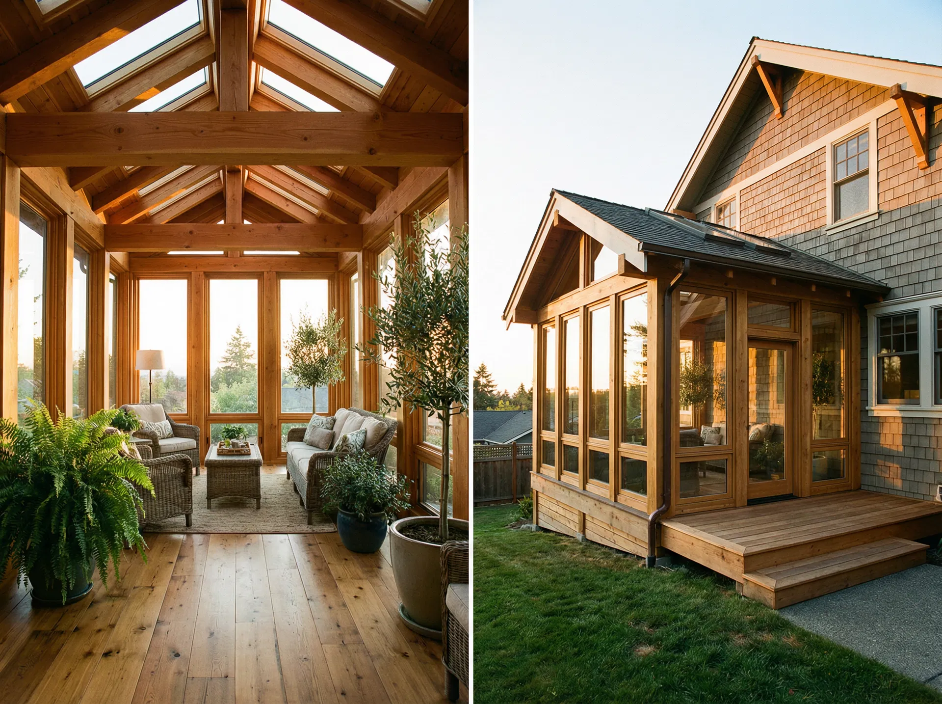 Custom cedar sun room