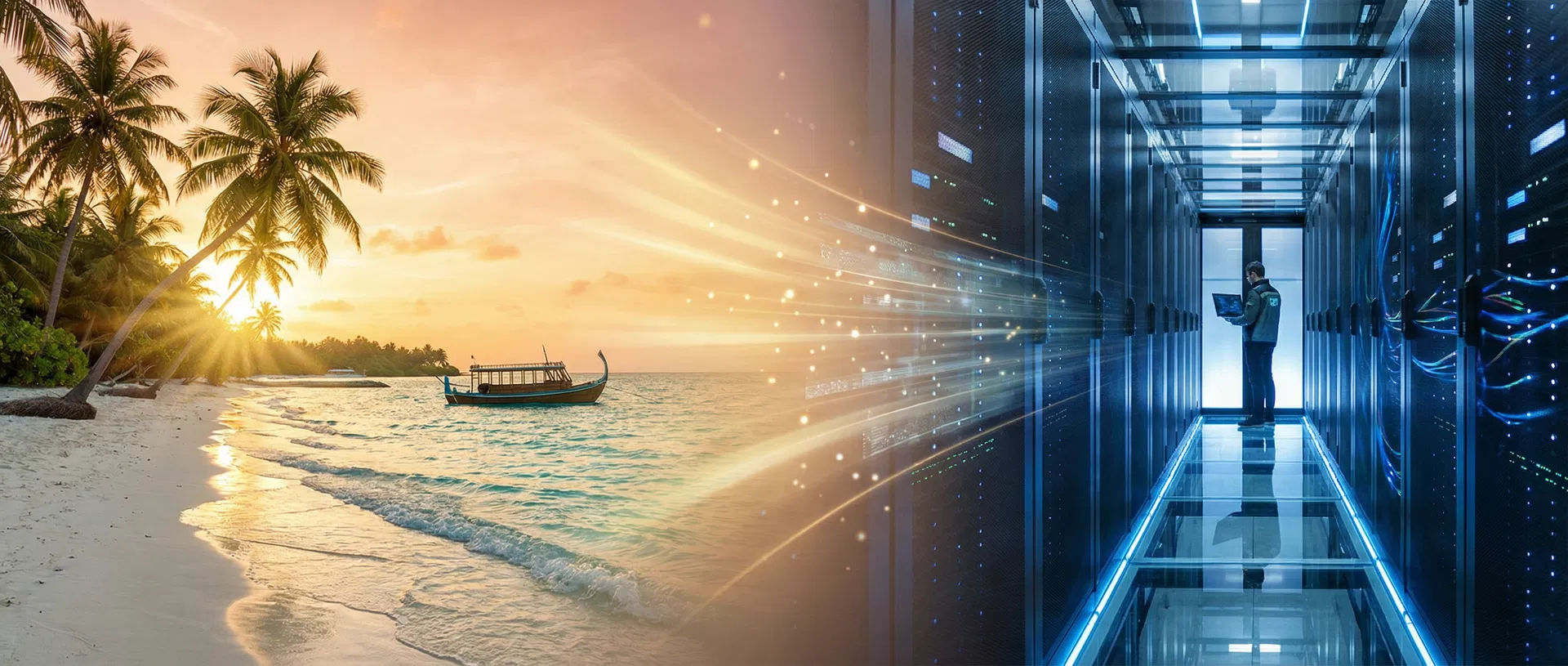 Mauritius coastline meets modern data center