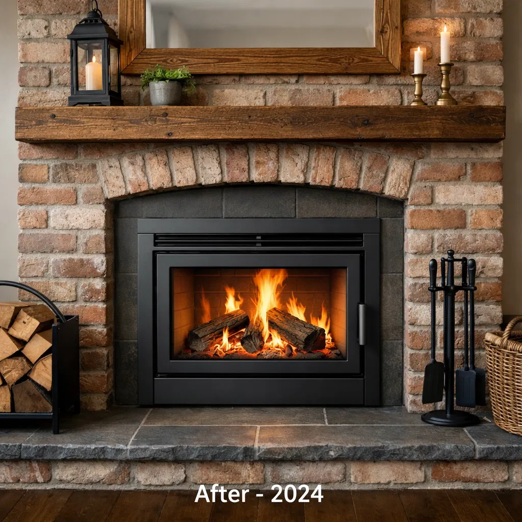 Cheminée Bois Moderne - Après