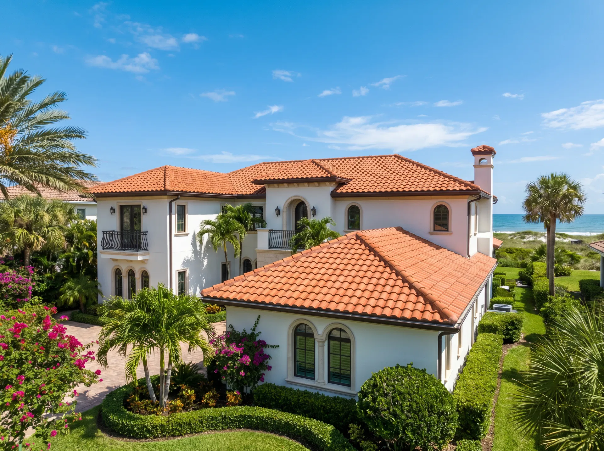 Clay Tile Roof — Oceanfront Home