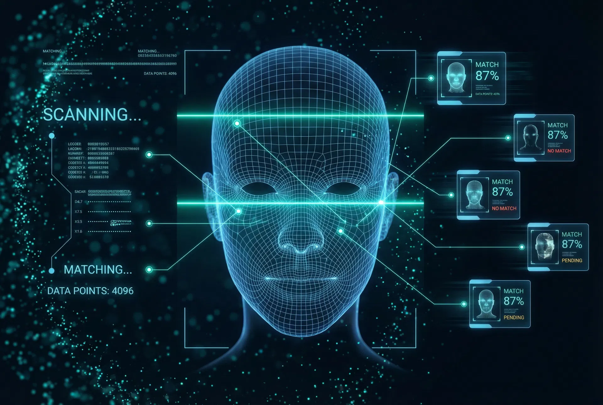 Facial recognition scanning interface