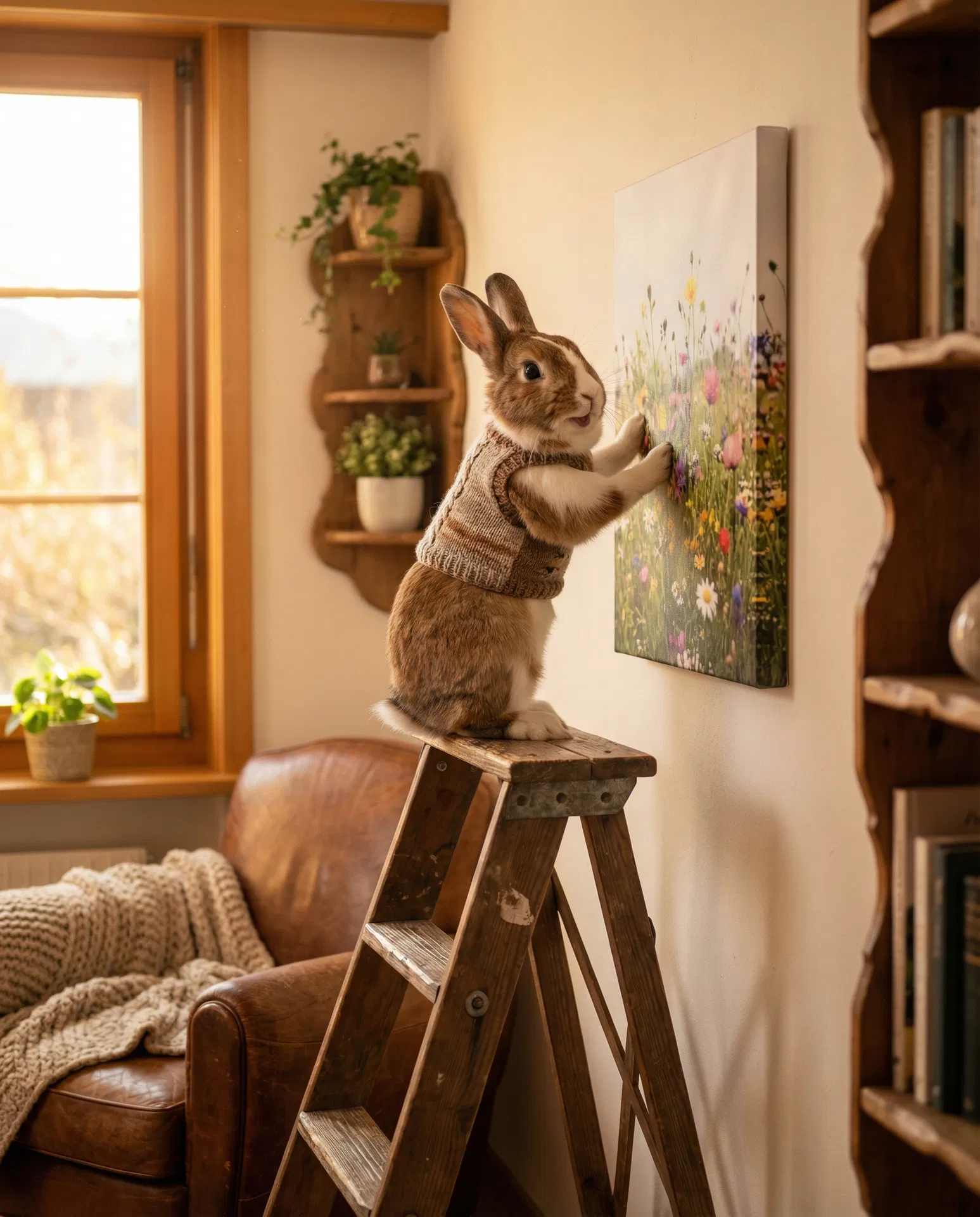 Foto auf Leinwand bestellen Schweiz – Hase hängt Leinwandbild auf bei Posterkönig
