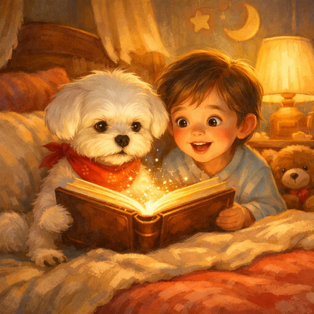 Bobby et un enfant lisant ensemble — moment magique