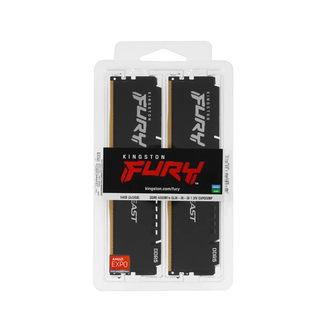 Kingston FURY Beast 64GB (2x32GB) 6000MT/s DDR5 CL36 3