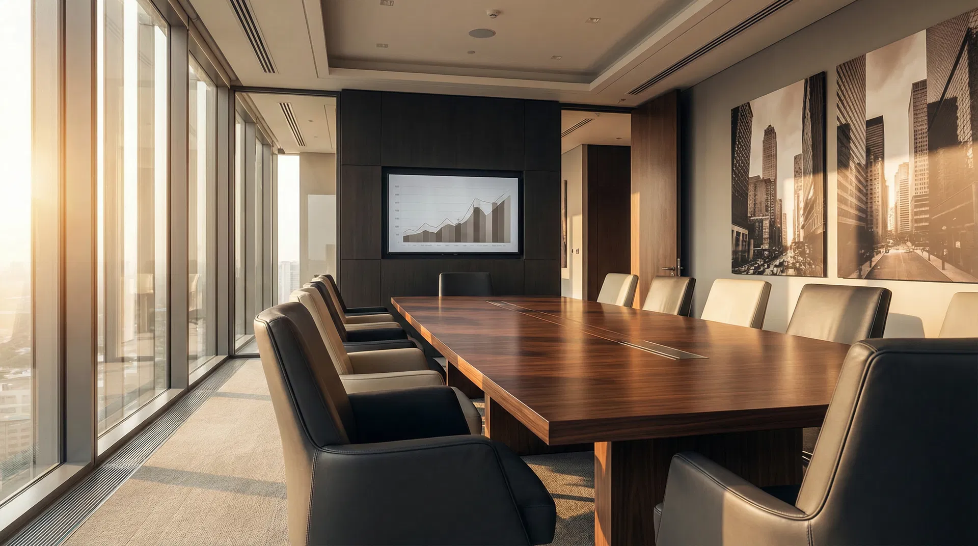 Conference room with modern chairs and natural light, representing professional speaking environments