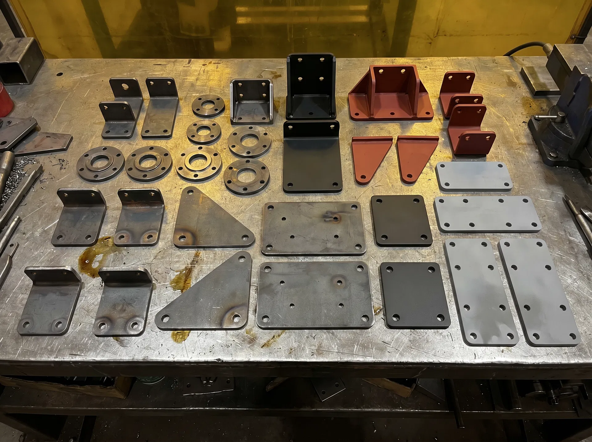 Collection of CNC plasma cut steel parts