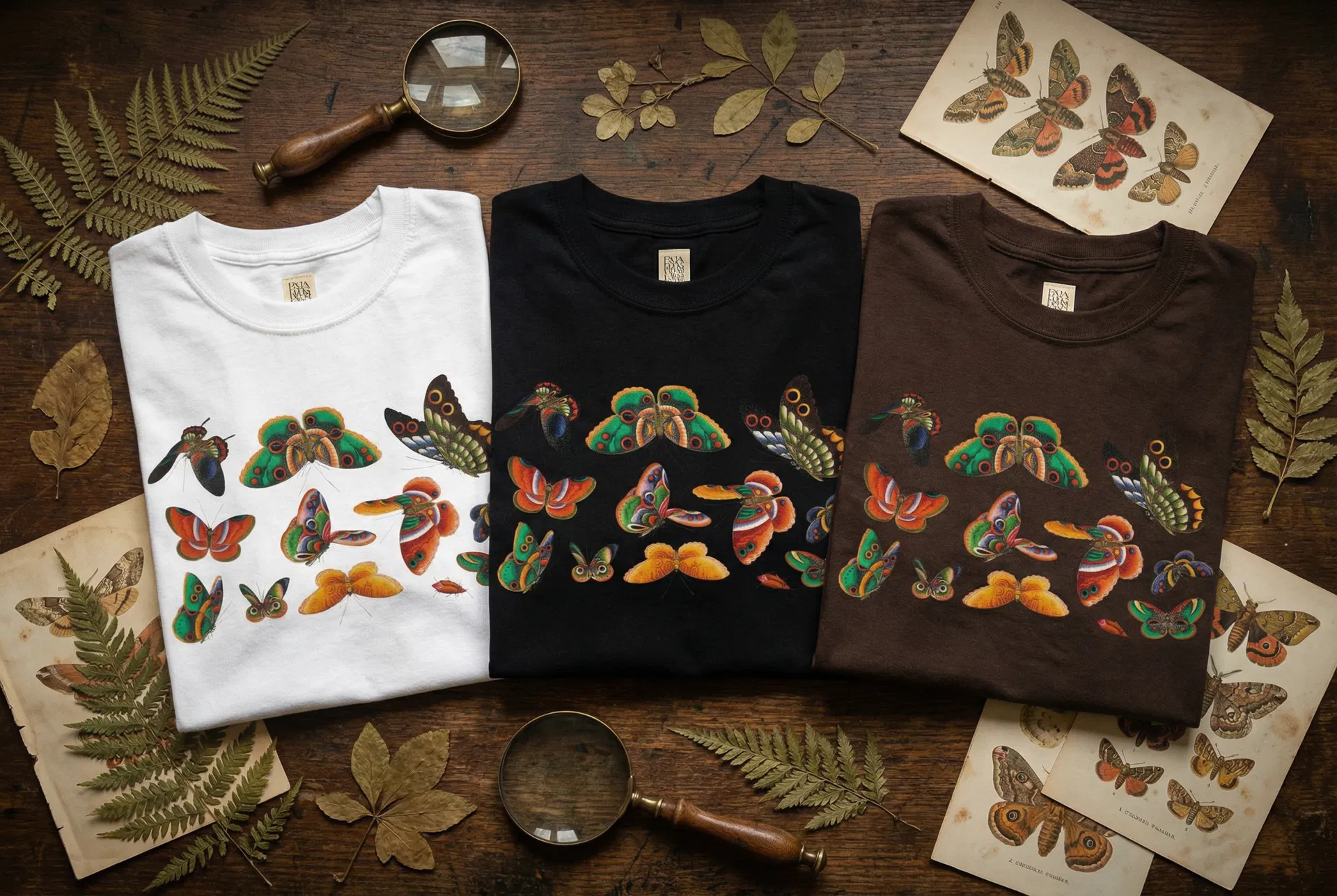 Moth & Butterfly Tee — Specimen No. XXII — Lepidoptera, Chinese naturalist illustration — gallery image 3