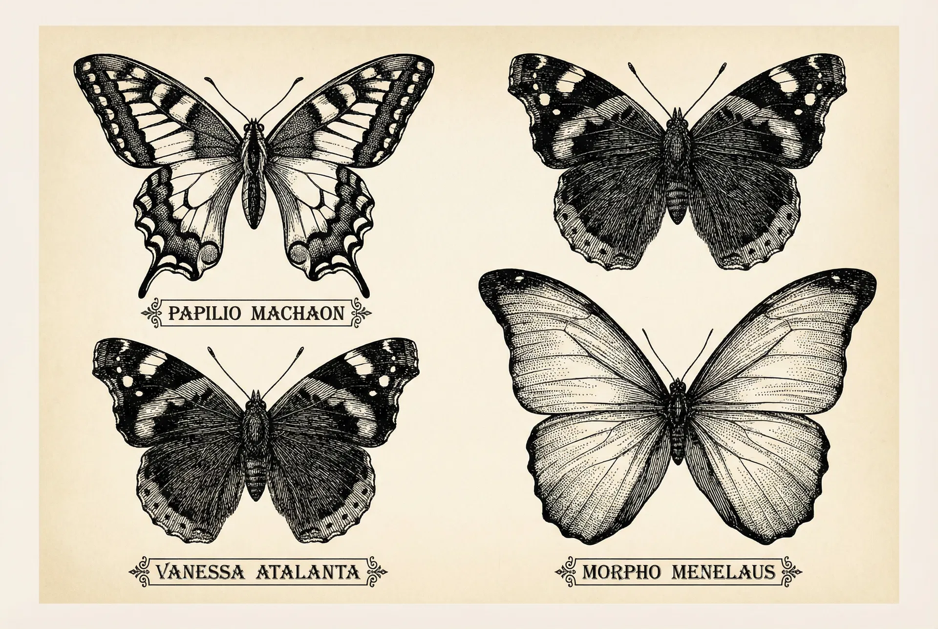 Butterfly engraving plate