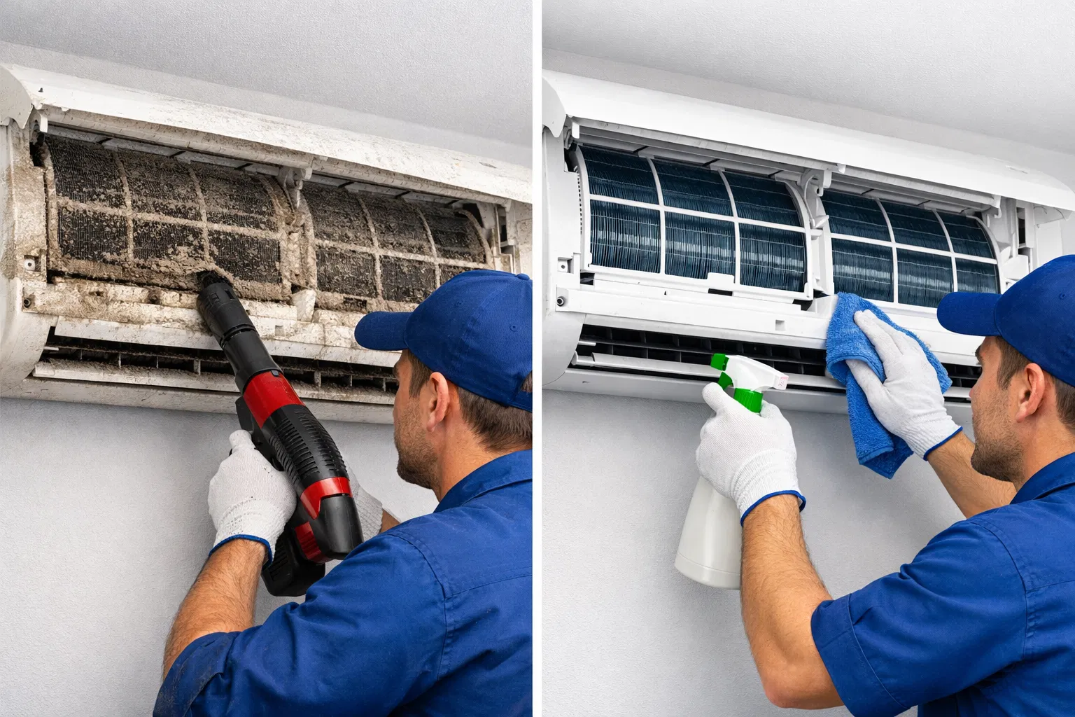 صيانة التكييف قبل وبعد