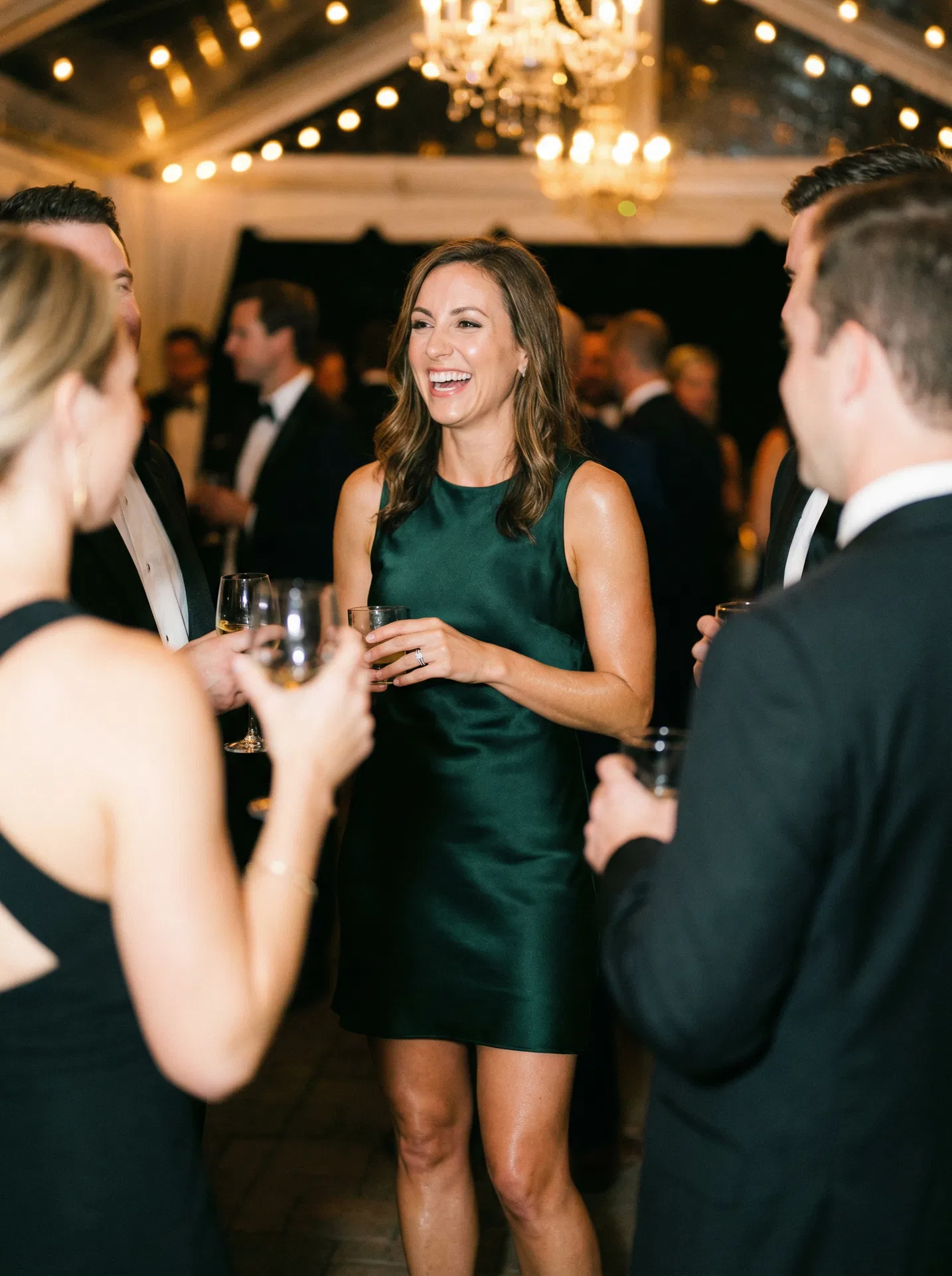 Confident woman at evening event