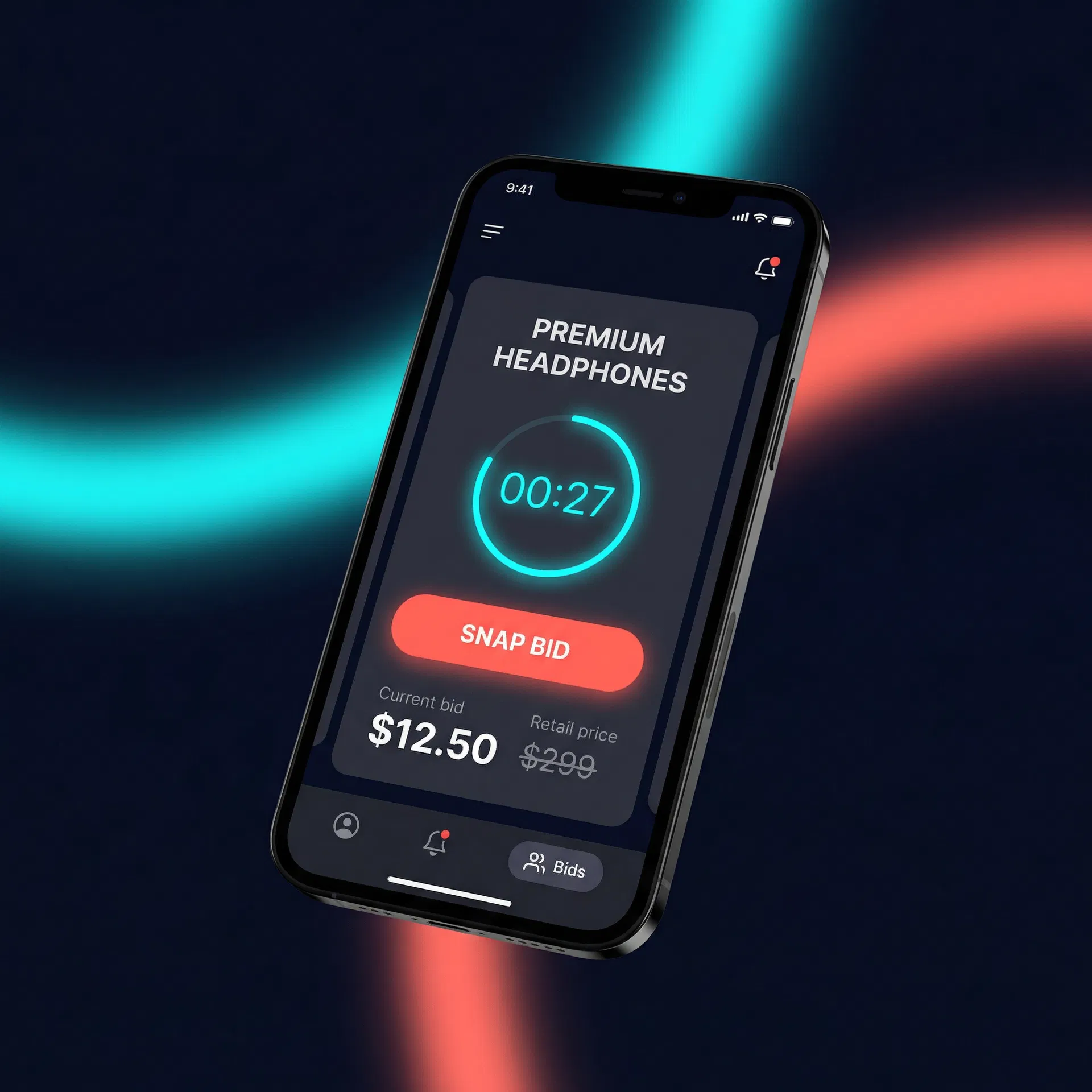 Bidsnap app interface