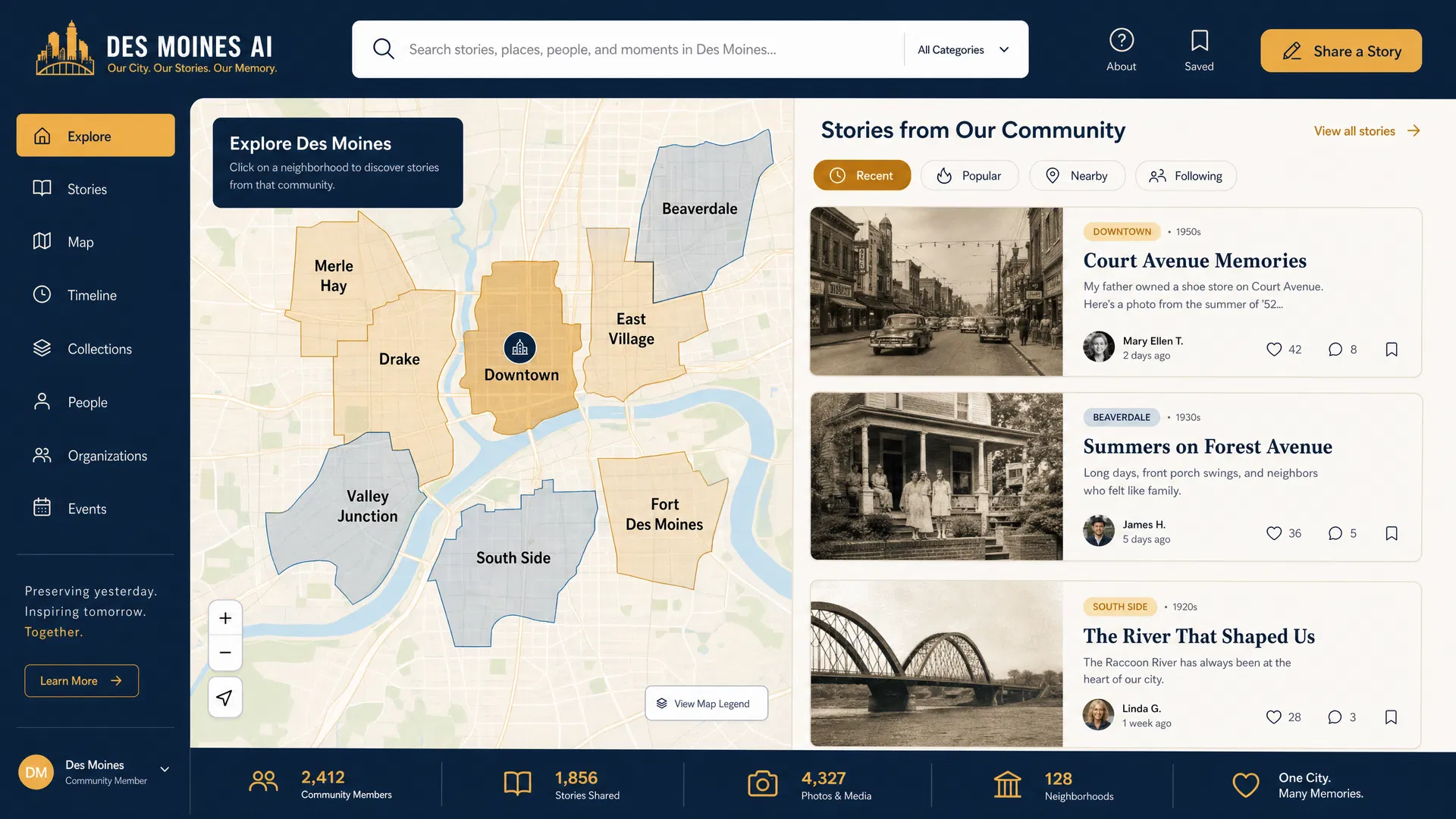 Des Moines AI dashboard screenshot